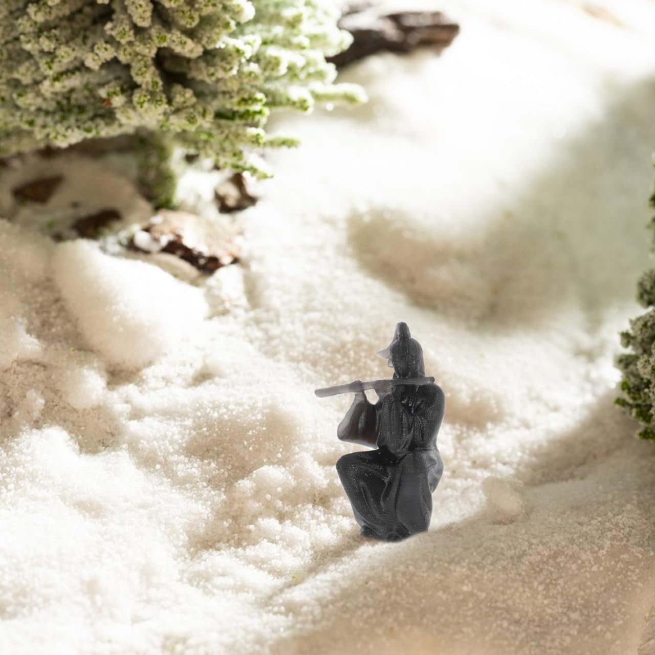 INOOMP 4Pcs Miniature Ancient Swordman Figurines, Chinese Zen Garden Statue Tiny Model Asian Samurai Figure for Fish Tank Bonsai Car Decor