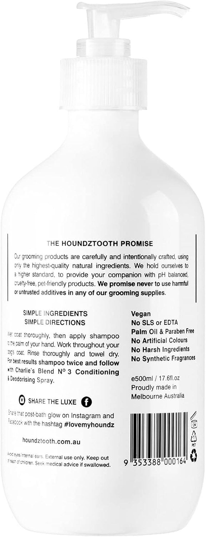Houndztooth Charlie Blend No.3 Goat Milk Dog Shampoo (Pack of 2) image number 3