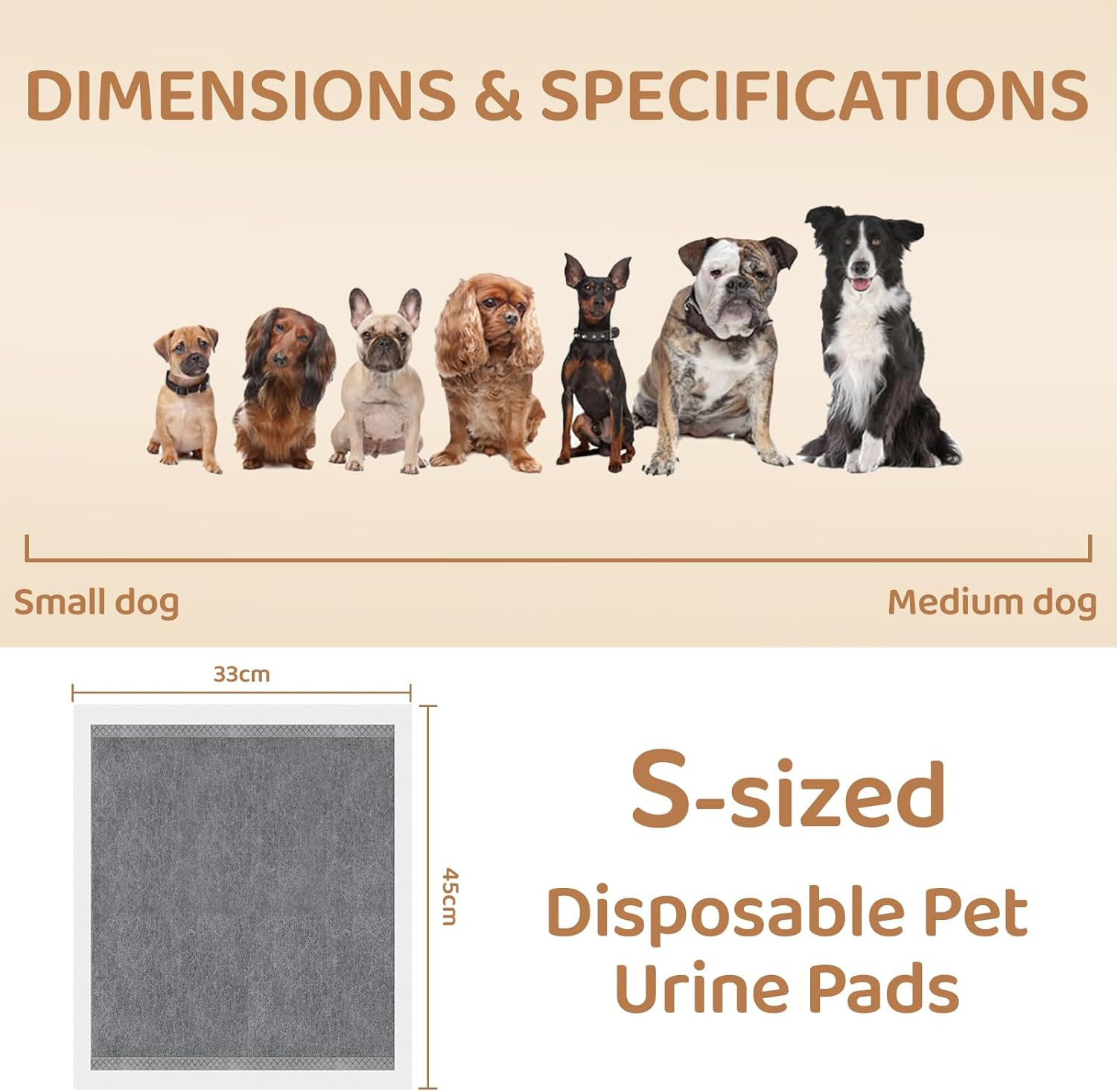 JORAGO Puppy Pads 100Packs - Bamboo Charocoal Dog Pee Training Pads, Disposable Dog Urine Pads, Leak Proof Quick-Dry & Super Absorbent Pet Piddle and Potty Pads for Puppies, Cats, Rabbits, 33X45Cm image number 3