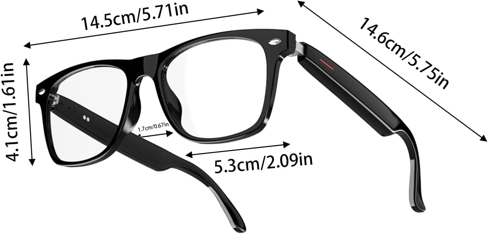 Smart Audio Glasses with Speaker, Listenning Music and Calls with Volumn up and Down, Wireless Audio Answer and End Calls Glasses Women Travel Use - A image number 4