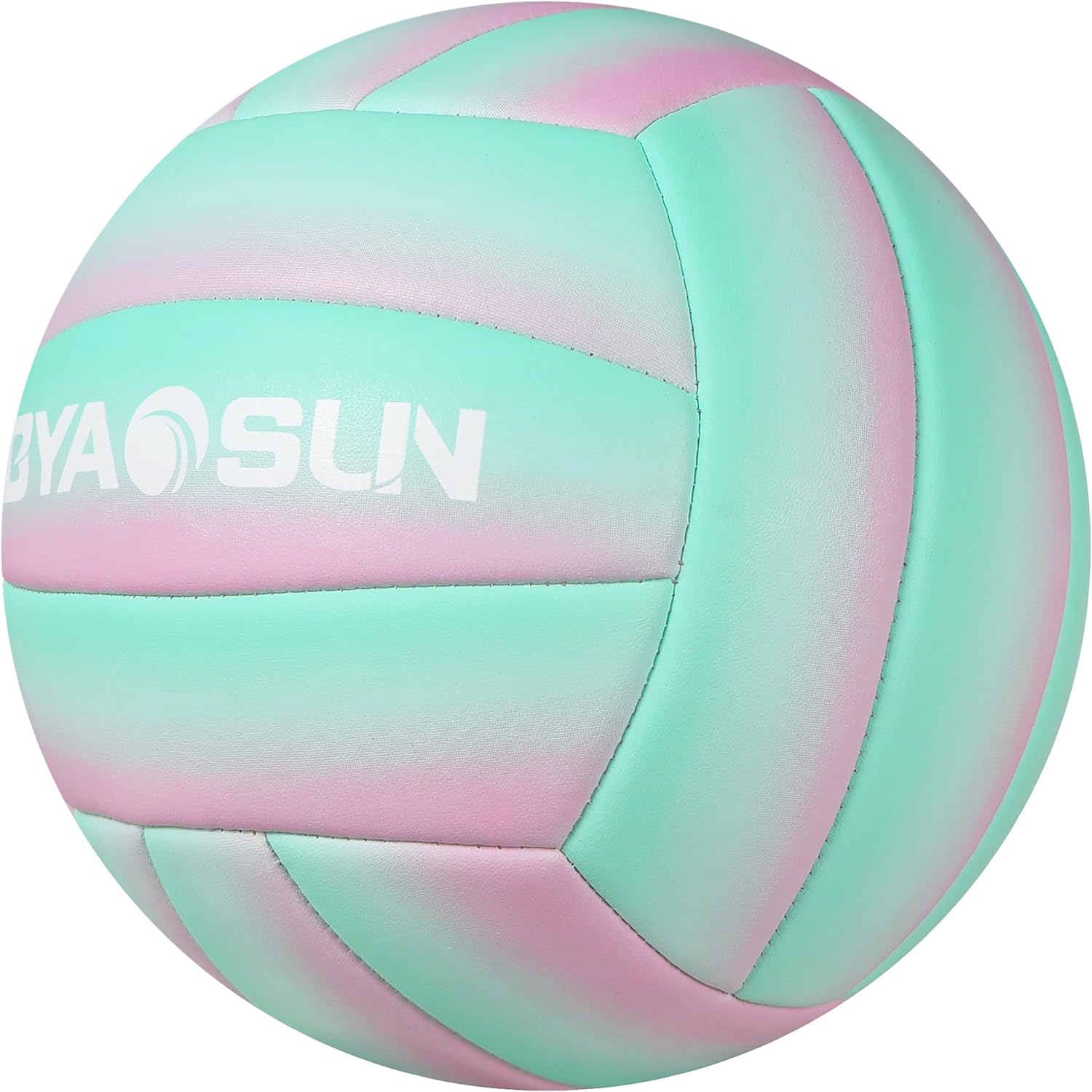 BYAOSUN Volleyball, Beach Volleyball, Soft Volleyball Ball for Indoor, Outdoor, Beach, Size 5 Volleyballs for Beginners, Teenagers, Adults (Green Pink) image number 5