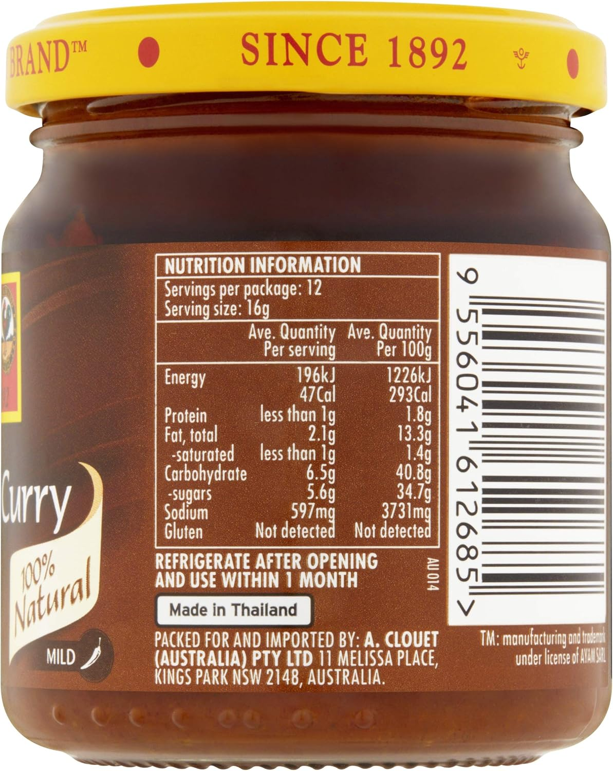 AYAM Thai Massaman Curry Paste | 100% Natural | High Quality | Subtle, Mild & Sweet | Gluten, Dairy, Nut, Egg & Shellfish Free | for Vegans | Great Taste | No Additives & No Added MSG - 6 X 195G image number 2