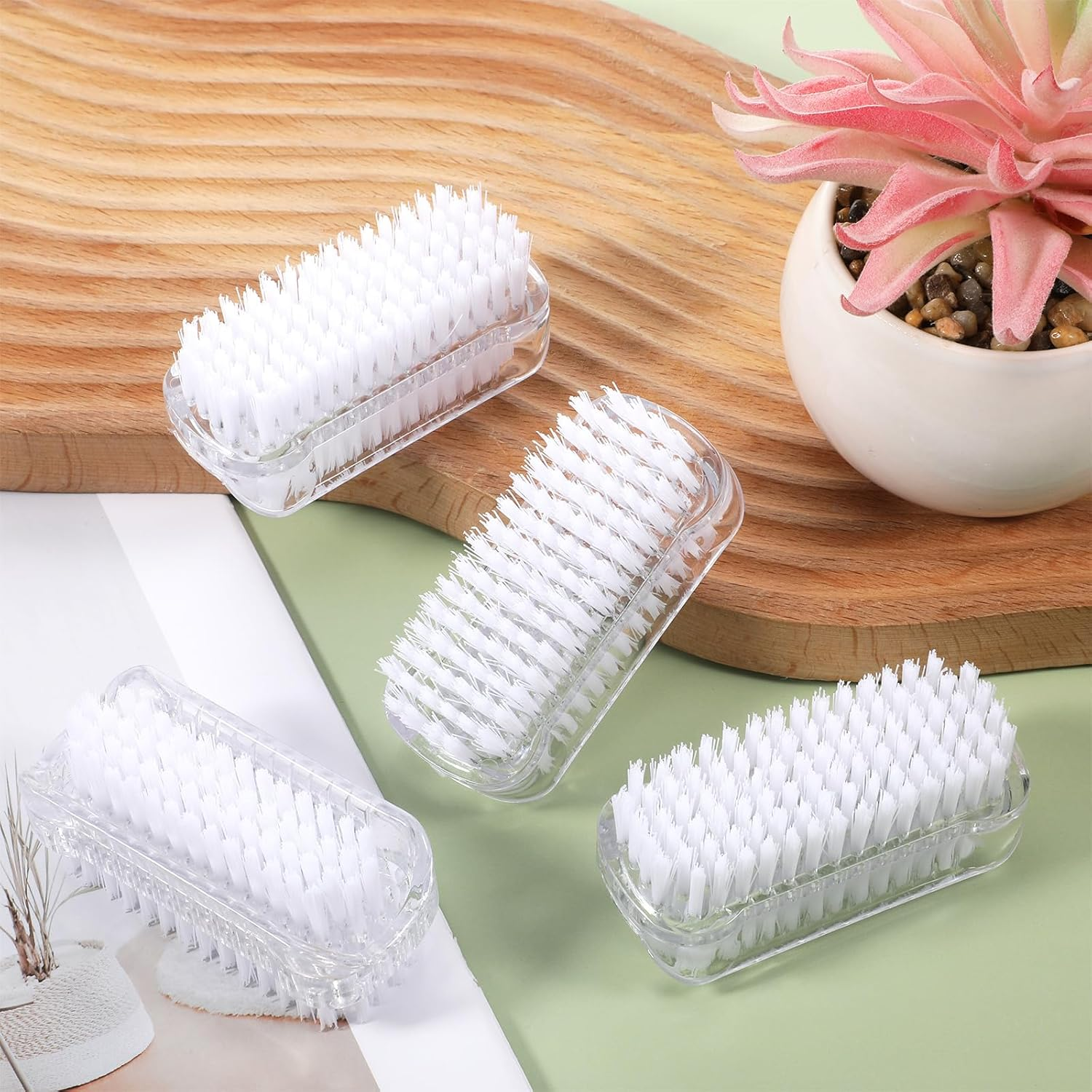 4 PCS Nail Brush for Cleaning Fingernails Two Sided Hand Fingernail Scrub Brushes Soft Stiff Bristles Scrubber Nails Toes Cleaning Brush for Men Women Hand and under Nails image number 2