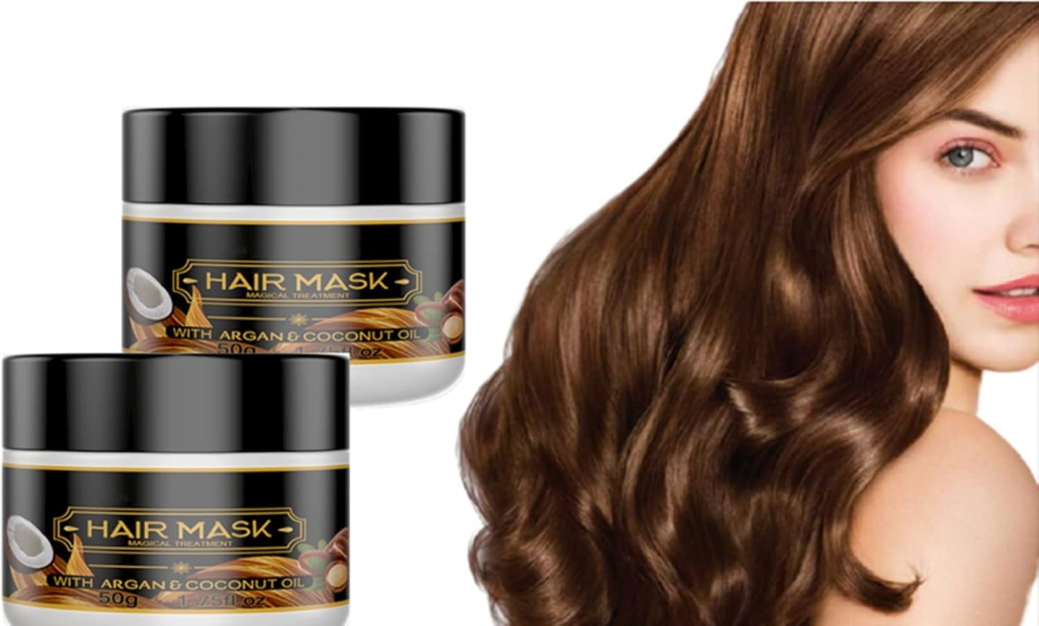 2Pcs Instant Keratin Hair Repair Mask, Magical Hair Treatment Mask, Hair Damage Repair, Deep Conditioner Suitable for Dry Damaged Hair and Growth,Nourishment & Scalp Treatment -50G image number 1