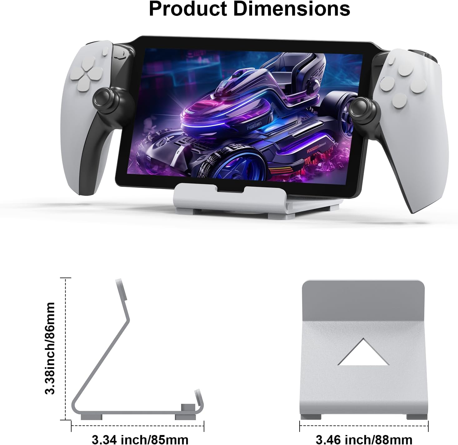 Levigo Game Controller Desktop Holder Stand Compatible with Playstation Portal/Asus ROG Ally/Steam Deck/Switch, Gaming Accessories Game Controller Host Bracket (White) - White image number 2