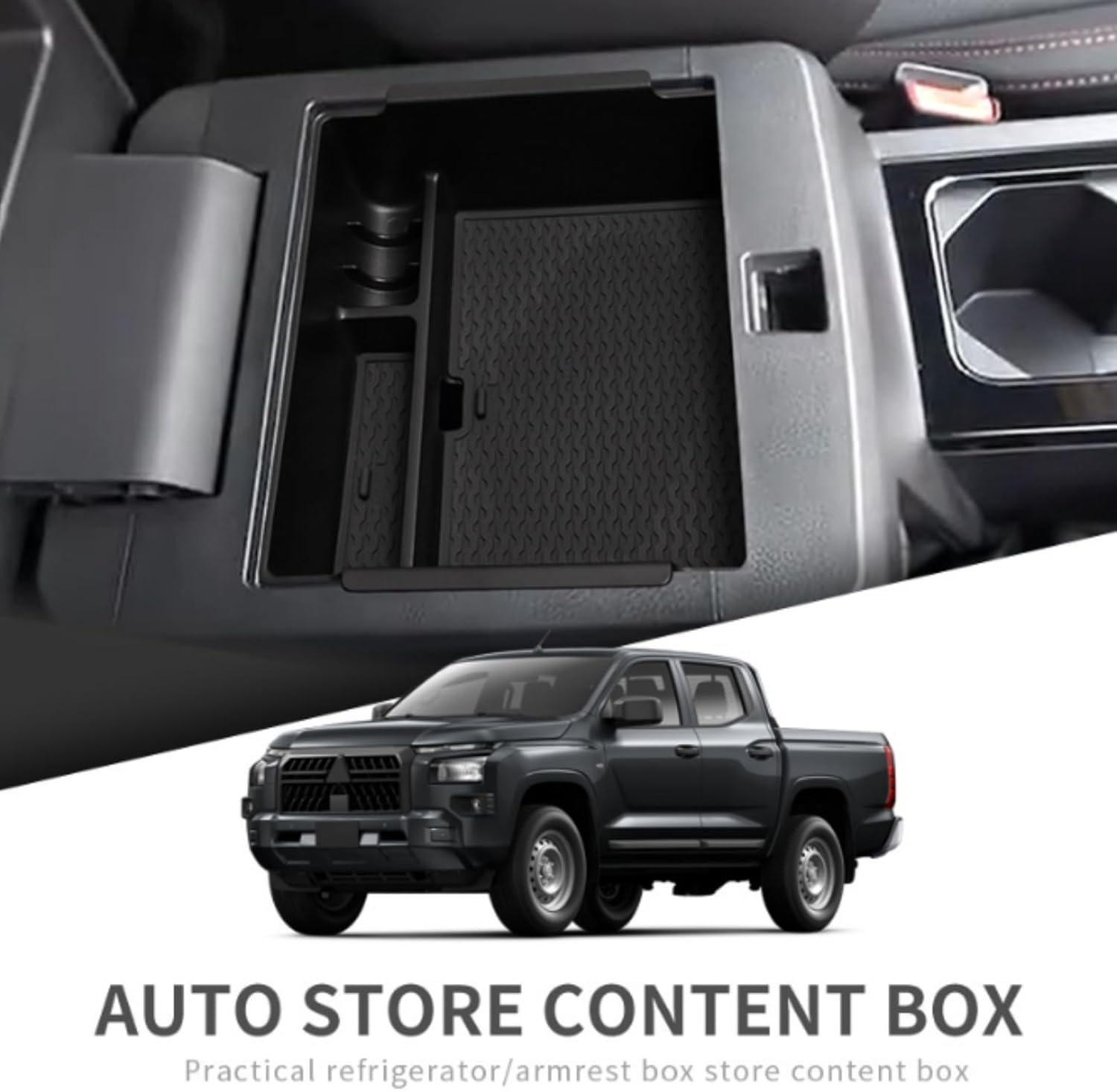 ABS Plastic Center Console Privacy Organizer Compatible with L200 for Triton 2024-2025 Car Center Console Armrest Box Organizer Holder Glove Storage Box Armrest Box image number 1