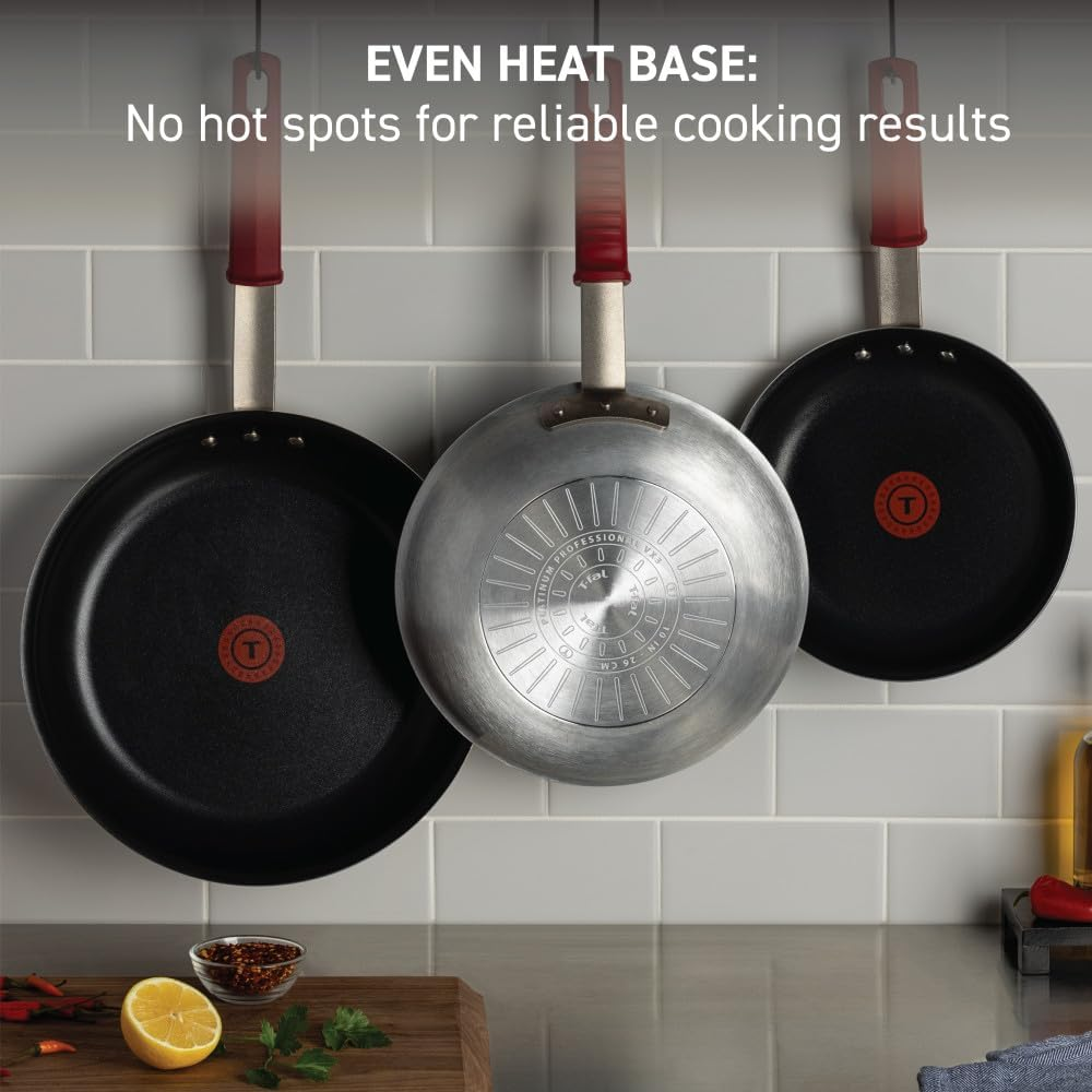 T-Fal Professional VX3 Brushed Nonstick with Stainless Steel Handle Fry Pan 12 Inch, Oven Broiler Safe 400F Cookware, Pots and Pans, Restaurant Grade, Certified by the NSF and CBA, Black image number 2