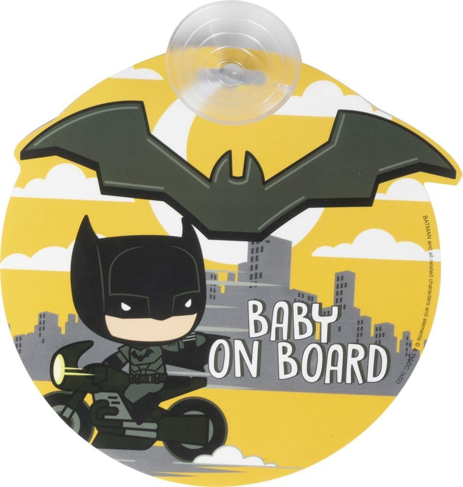 DC Comics Baby on Board Graphic Batman Suction Cup Car Sign image number 3