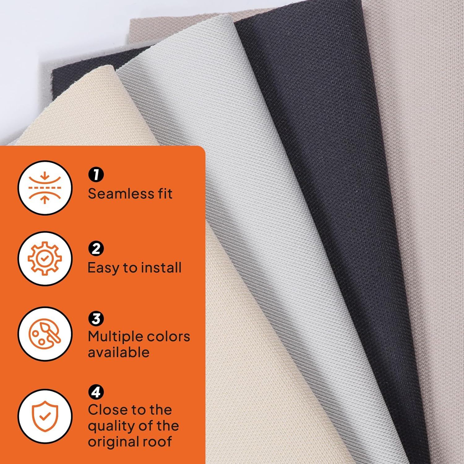 Foam Backed Automotive Flat Knit Headliner Fabric Roof Lining Upholstery Craft Replace 1.5M Width (Grey, 1.5M X 2.2M)