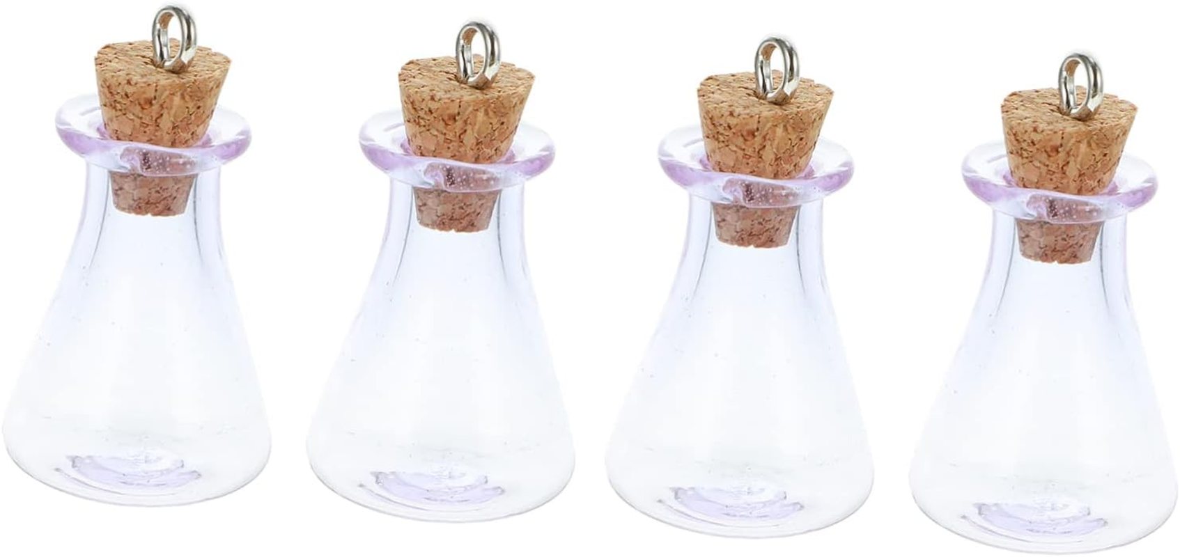 STOBAZA Glass Bottle Pendant Mini Square Drift Bottles Craft Decors for Hanging Ornaments