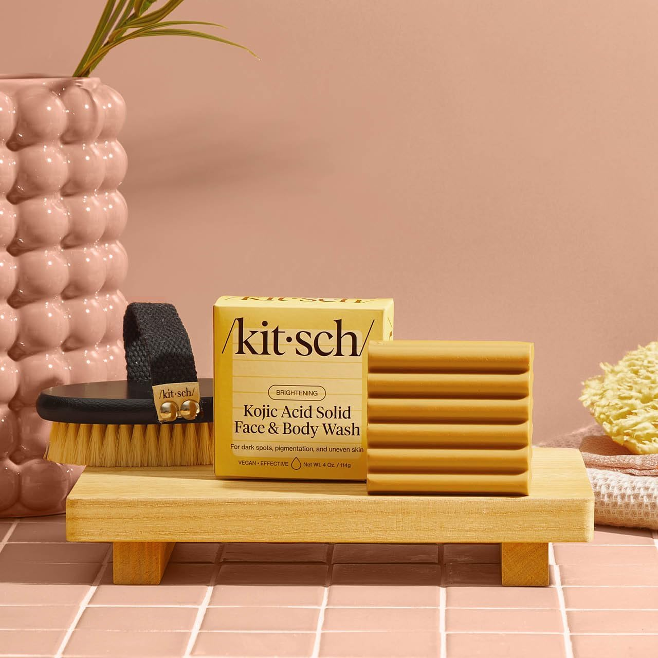 Kitsch Kojic Acid Soap for Hyperpigmentation - Brightening & Hydrating Kojic with Turmeric Soap Bar - Reduces Dark Spots, Evens Skin Tone, with Hyaluronic Acid & Shea Butter, Paraben & Sulfate-Free image number 6