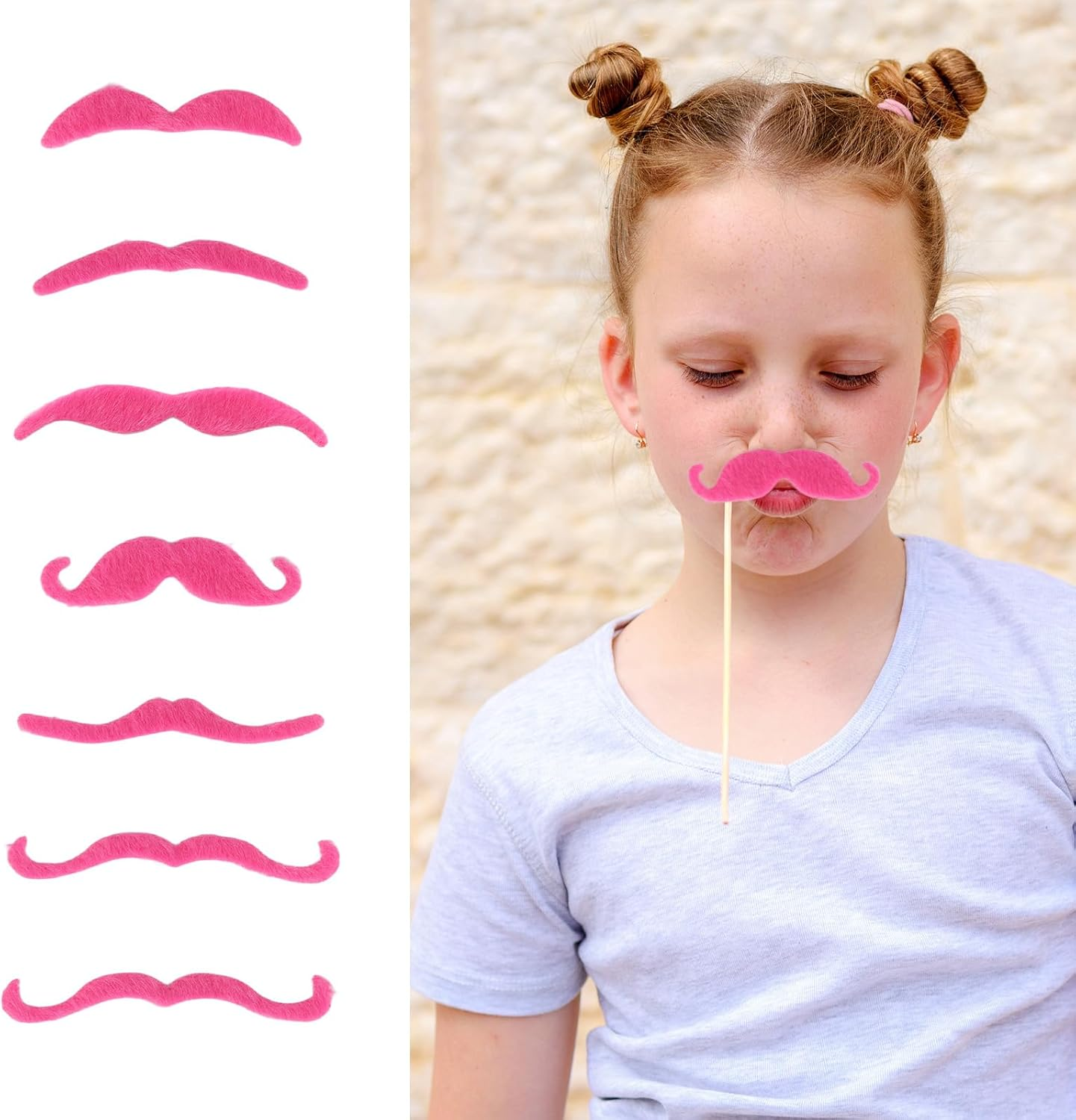 BTYMS 31 Pcs Fake Mustaches Self Adhesive Hairy Beard Costume Facial Hair for Christmas Party Supplies Decorations image number 3