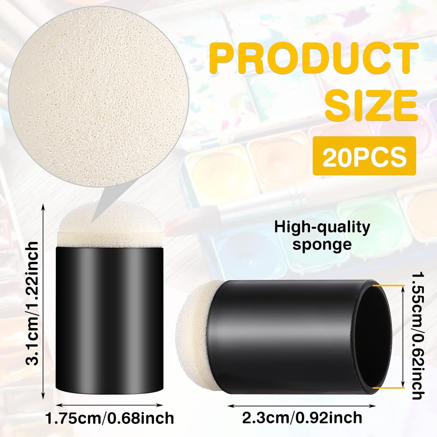 Prasacco 20 Pieces Finger Sponge Daubers, Finger Painting Sponge Craft Drawing Sponge for Arts Craft Painting Sponges for Painting Sponge Dauber for Painting Art Ink Crafts Chalk Card Making image number 5