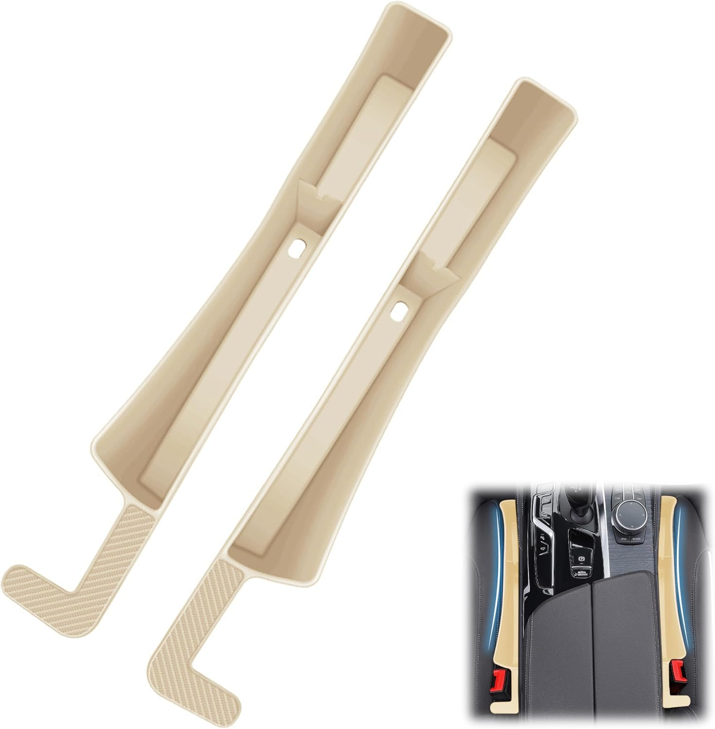 2PCS Car Seat Gap Filler Organizer,Multifunctional Car Gap Fillers with USB and Phone Holder,Auto Interior Accessories,Universal Car Seat Storage Organizer between Seats for Phone,Keys (Red)