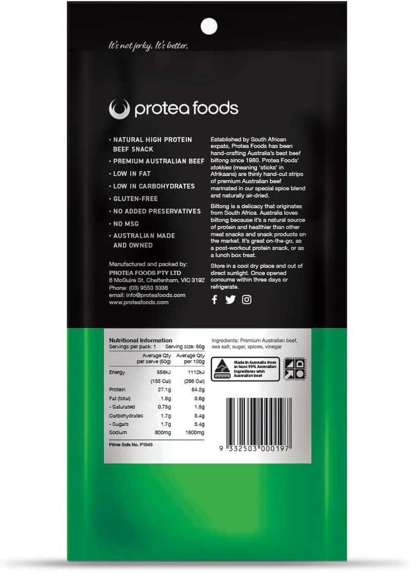 Protea Foods Traditional Lekker Biltong Stokkies - 50G image number 2