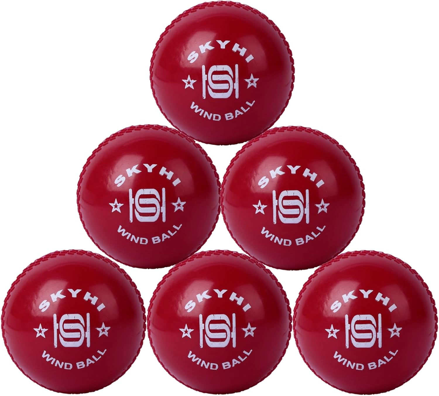 SKYHI Wind Cricket Balls - Soft Practice Training Wind Cricket Balls for Indoor & Outdoor - Soft Practice Training Cricket Ball for Cricket Coaching Bowling Pack of 6