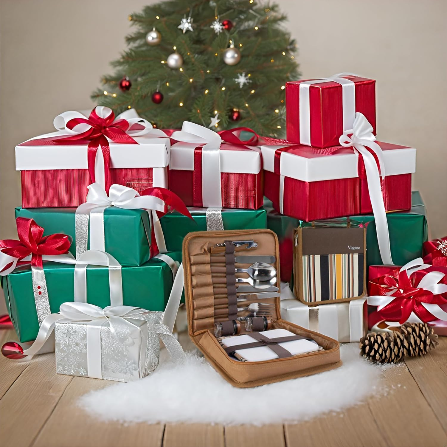 Picnic Backpack Accessories for 2 - Includes 16 Pcs, Portable Travel Utensils with Case, Reusable Camping Cutlery Plates, Stainless Steel of Spoons and Forks, for Hiking, Camp image number 3