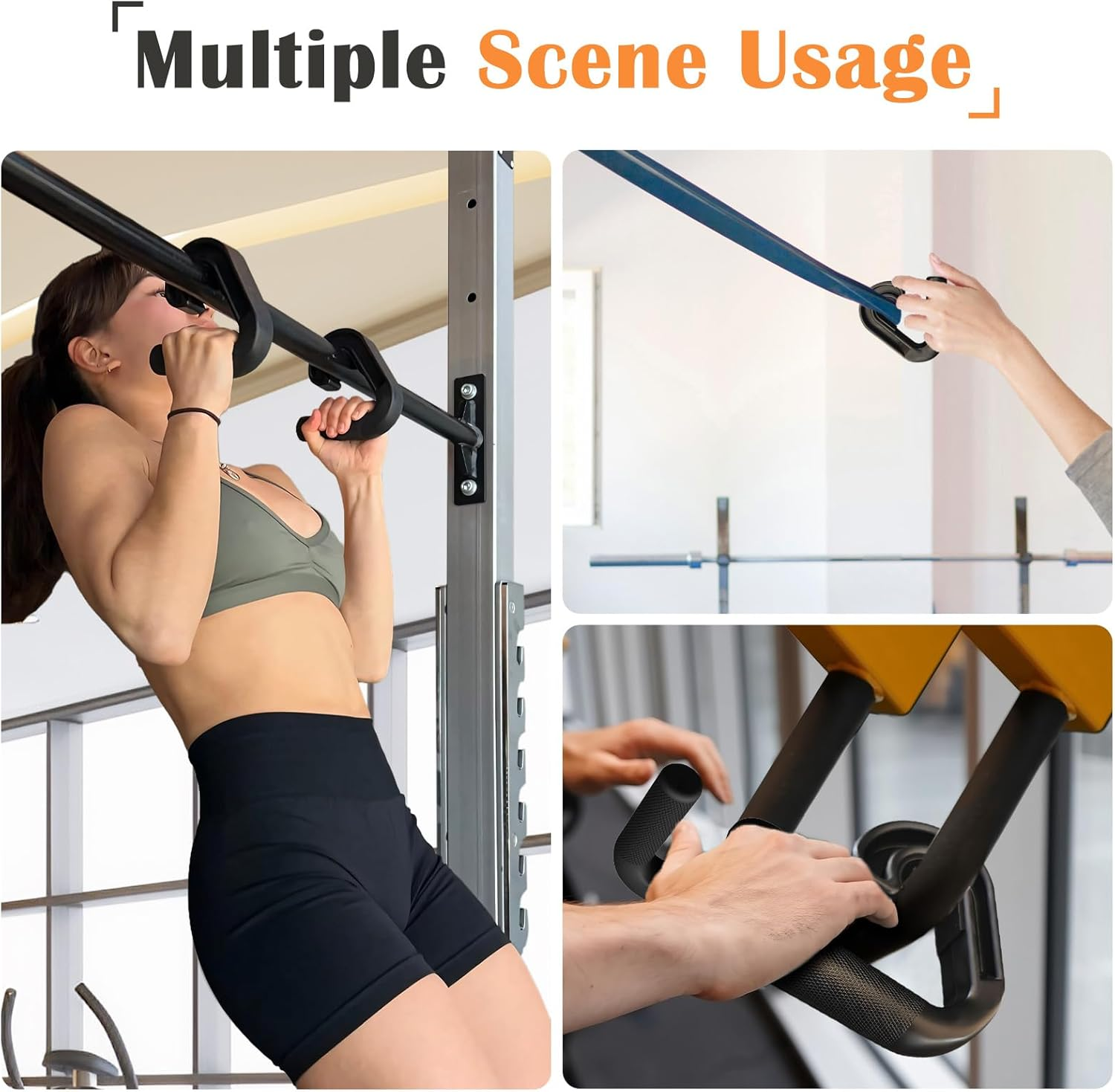 Dickly 2 St&uuml;ck Klimmzugstangengriffe Widerstandsbandgriffe Griffe Rutschfeste Pull-Down-Maschinenbefestigung F&uuml;r Klimmzugstangen Fitness-Studio image number 3