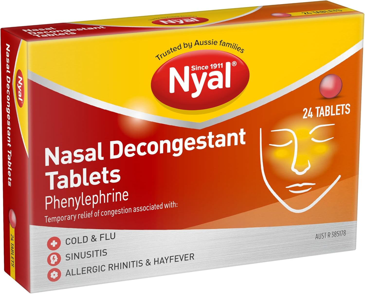 Nyal Nasal Decongestant Tablets (Pack of 24) image number 1