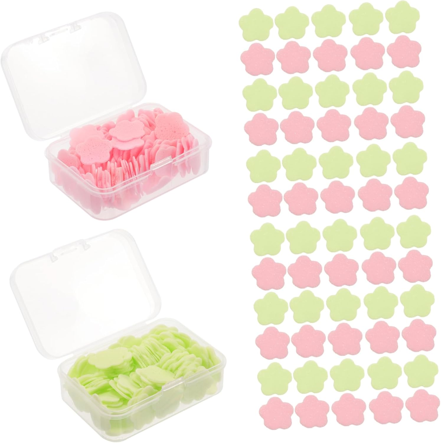 BRIGHTFUFU Travel Portable Hand Tablets Soap Flakes Hand Soap Refill Sink Caddy Container Soap Bag Travel Bottles for Toiletries Soap Dish Drainer Dispenser Soap Paper