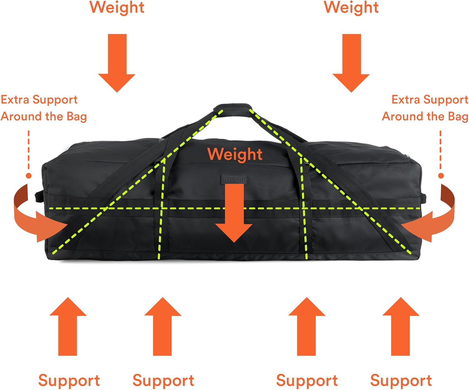 Fitdom Large Storage Travel Duffle Bag, Black, 45" X 12" X 12", Duffle Bag - Blue image number 4