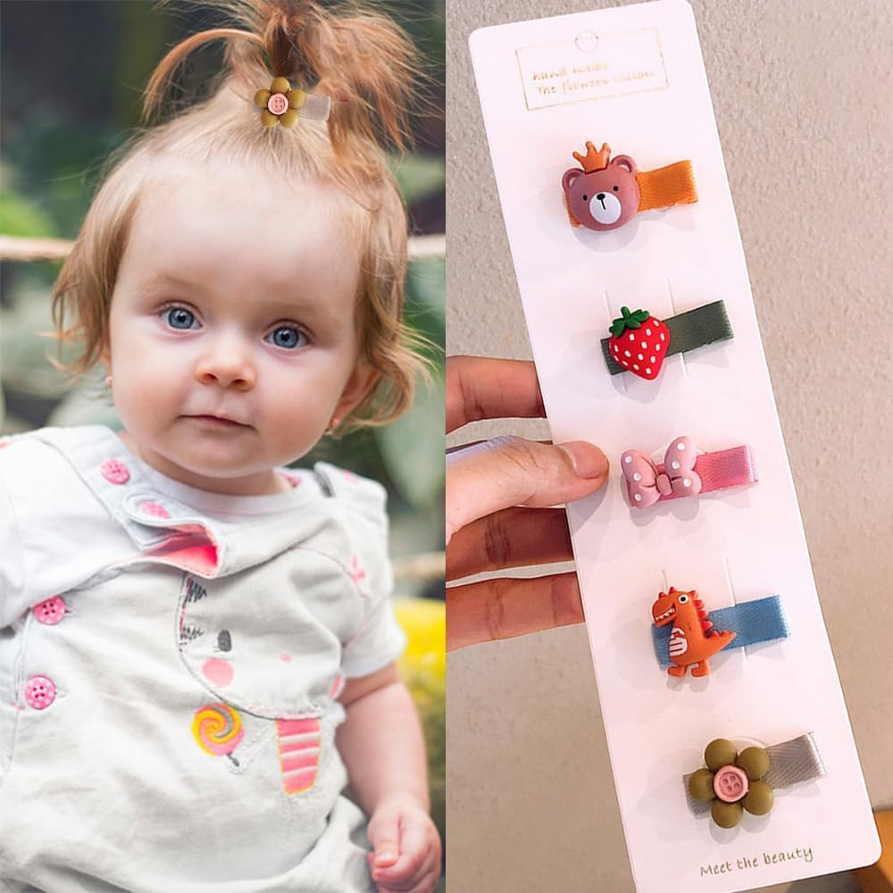 20Pcs Pretty Hairpin Snap Bow Toddler Girls Baby Pin, Kids Child Hair Clips Pretty Hairpin Snap Bow Toddler Girls Baby Pins, Cute Girls Fruit Flower Hair Clips Snap Barrettes image number 5