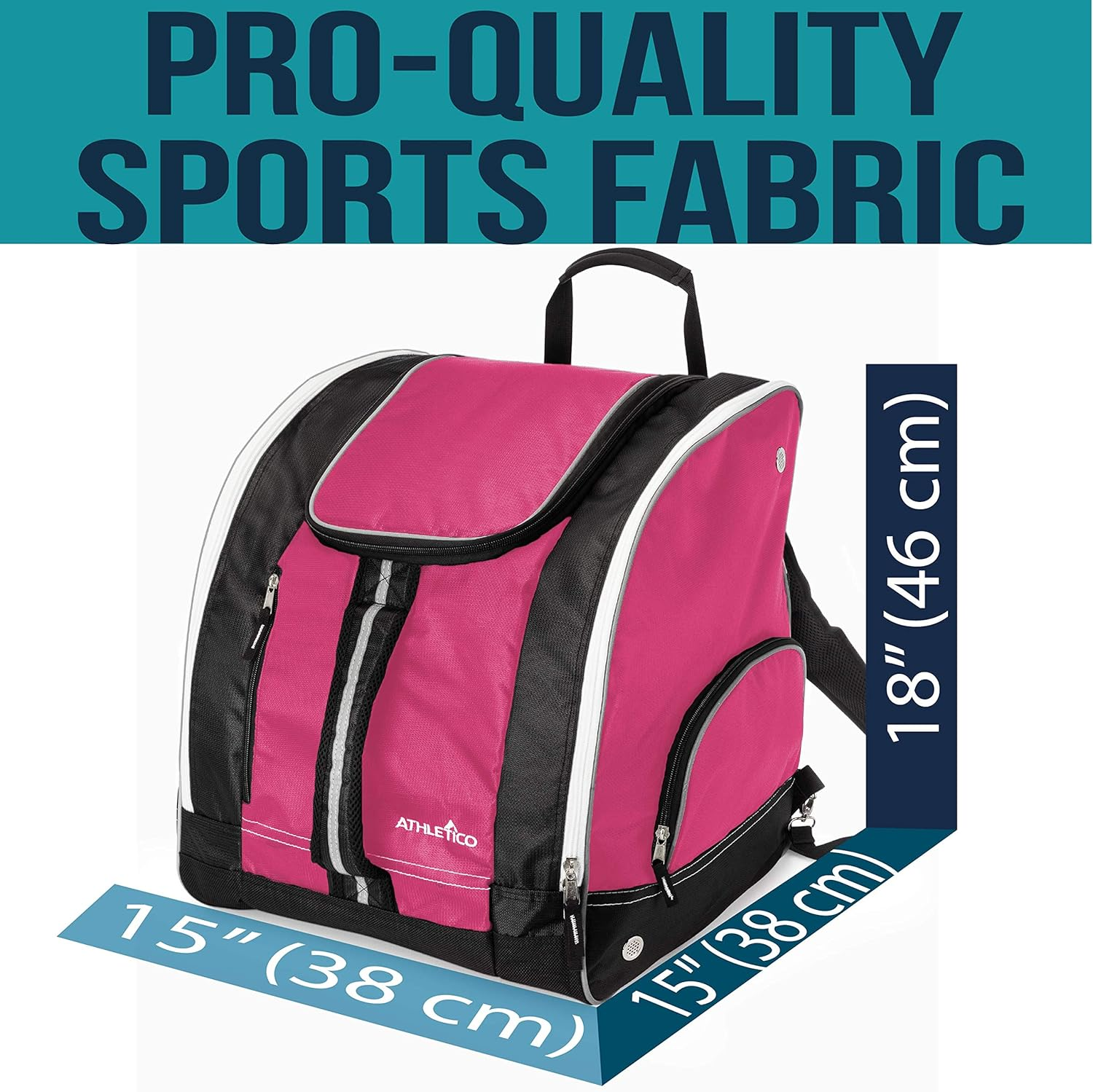 Athletico Ski Boot Bag - Skiing and Snowboarding Travel Luggage - Stores Gear Including Jacket, Helmet, Goggles, Gloves & Accessories - Venting and Grommets for Snow Drainage - Black With White Trim image number 5