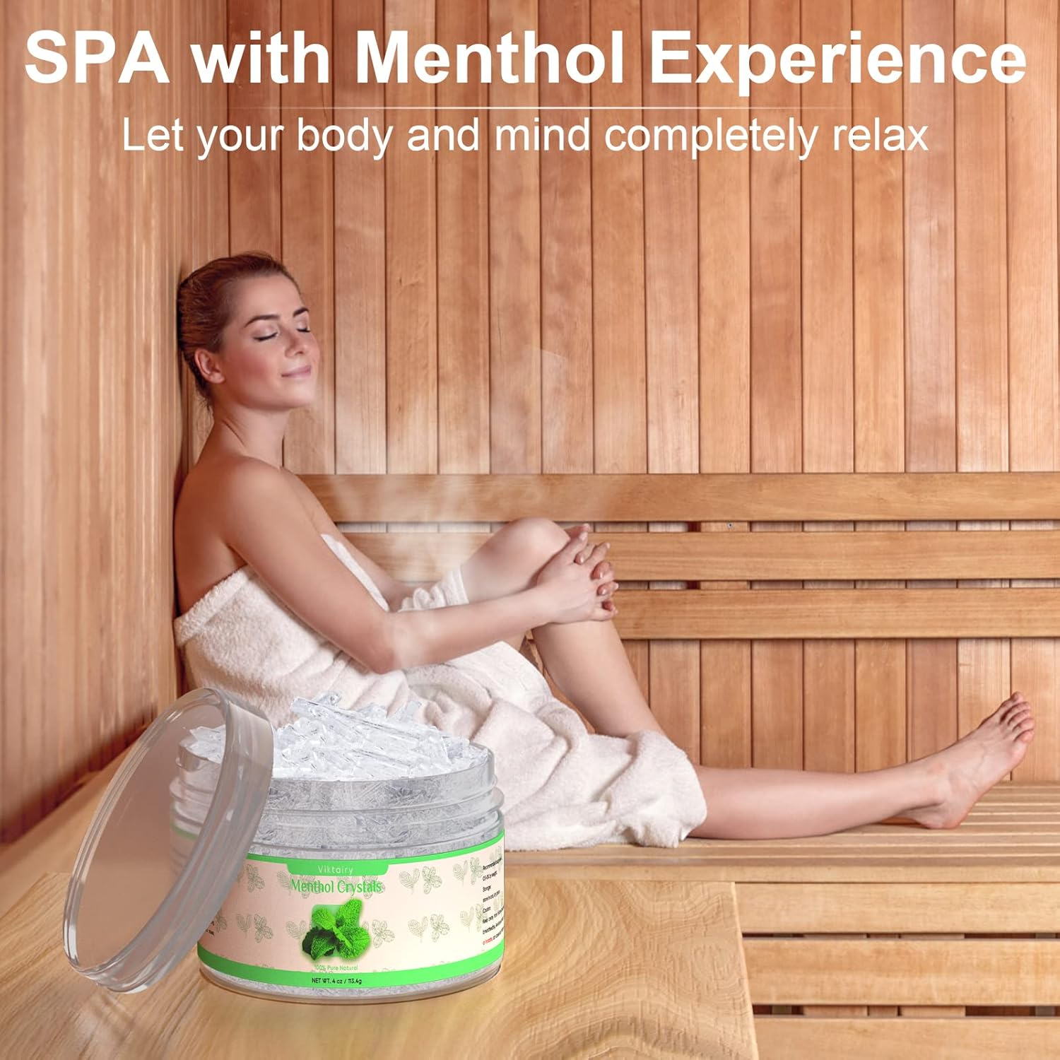 Viktairy Menthol Crystals 4 Oz, 100% Pure Organic Mint Crystals | Great for Making Shower Steamers, Creams and Soaps image number 1