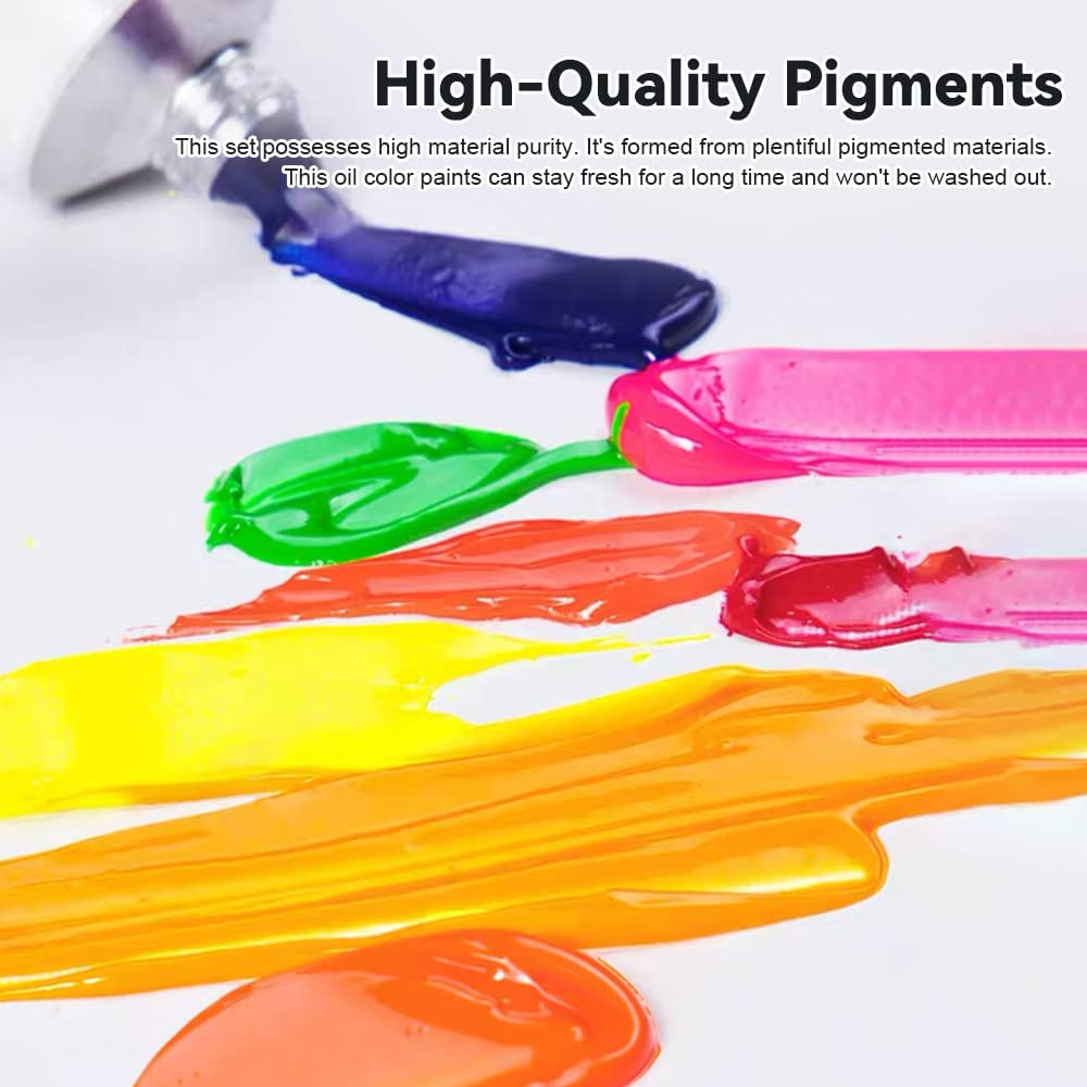 Paul Rubens Oil Paint, 20 Bright Oil Colors with High Saturation, 50Ml Large Capacity Tubes, Faster Drying Time with Creamy Texture and Consistency for Artists, Students, Beginners - 50 Ml X 12 Colours image number 2