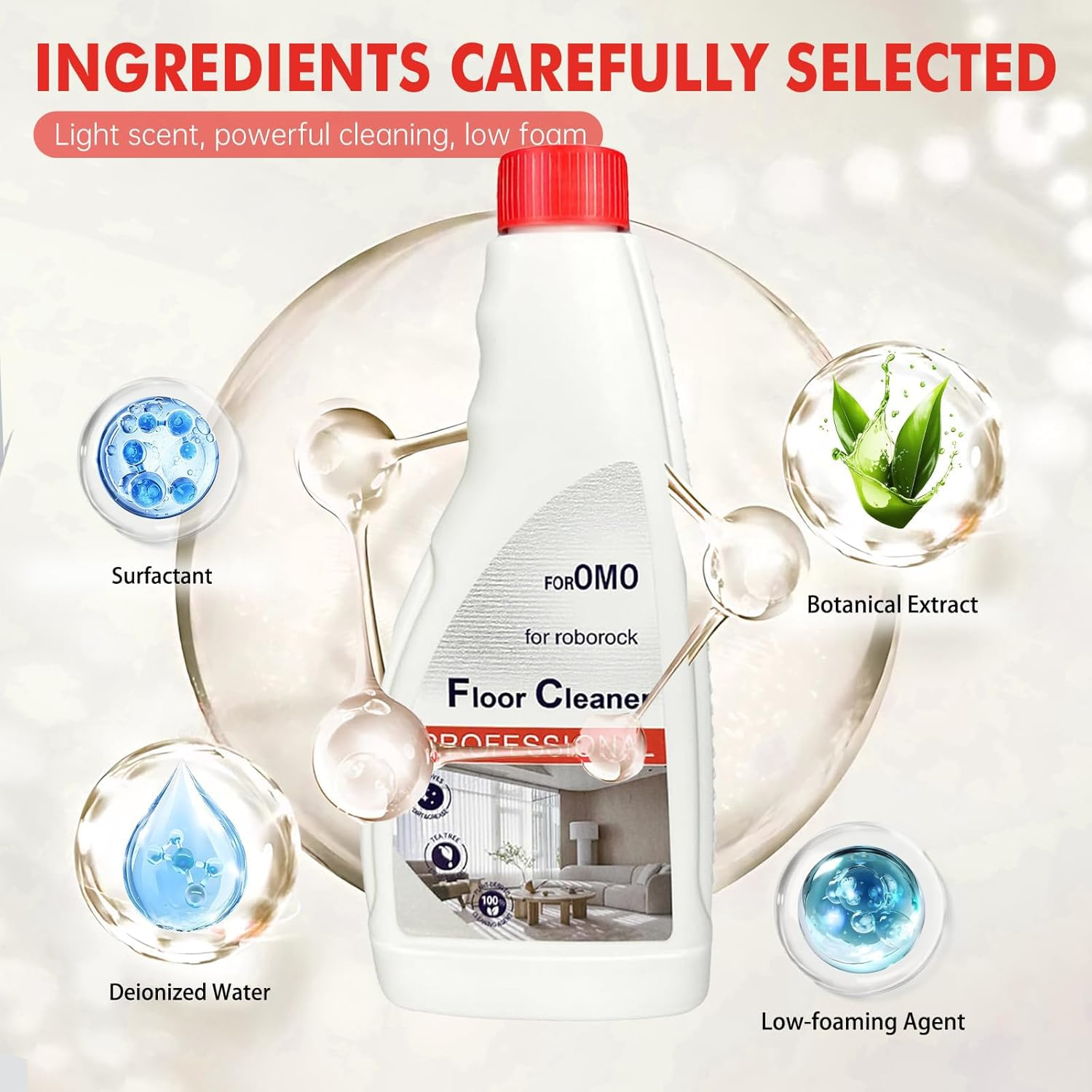 480Ml Floor Cleaning Solution Compatible with Roborock Robot Vacuum and Mop Cleaner Q5/Q7/Q8/S7/S8/Qrevo Series, All Robot Vacuums & Wet Dry Vacuum, Floor Cleaner for Mopping (1 Bottle Pack) image number 3