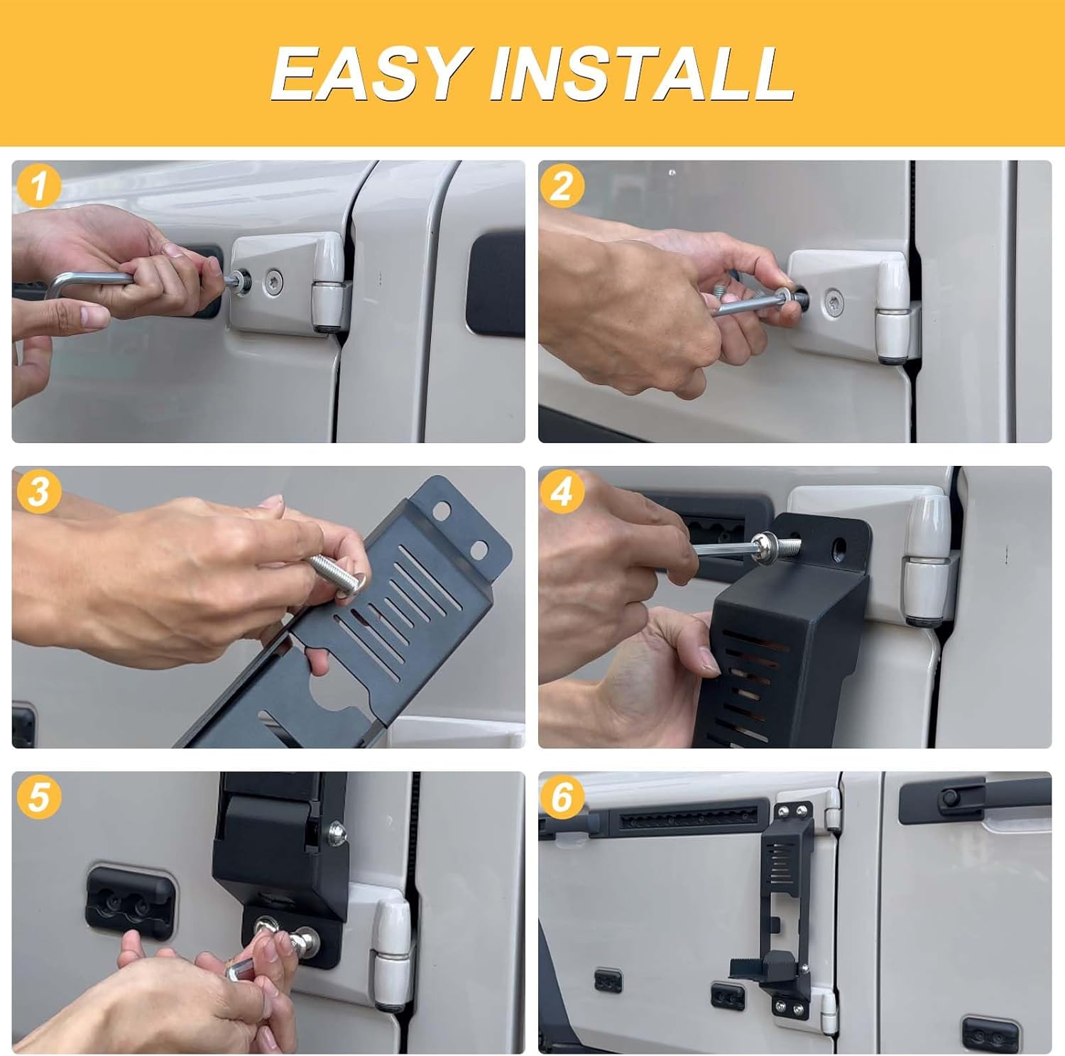 Yinaniutos Door Hinge Step Compatible with INEOS Grenadier 2020-2025 Accessories | Carbon Steel Folding Foot Pedal Roof Access | 1PC Set image number 2