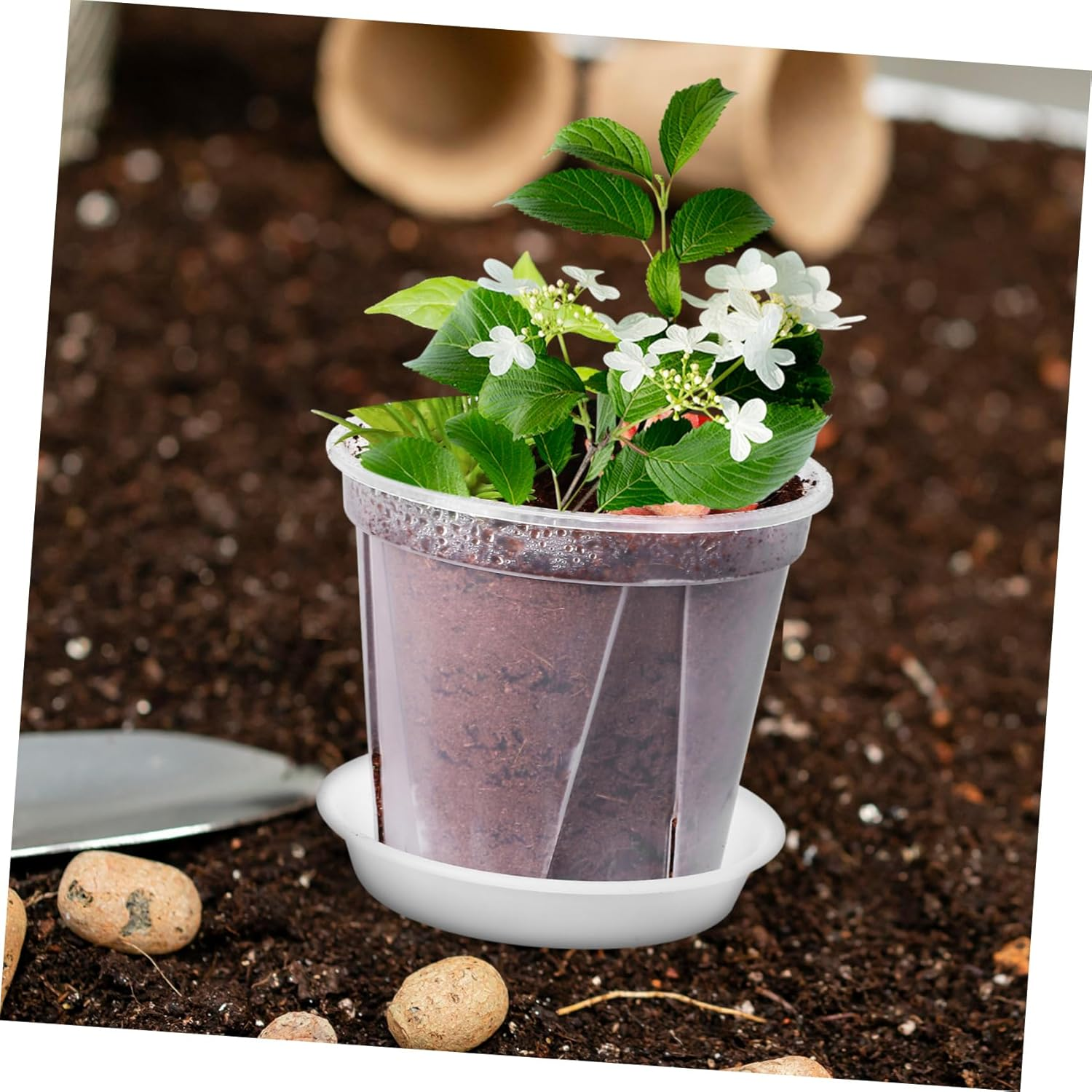 BUTIFULSIC 4Pcs Root Control Pots for Plants Plastic Planters Drainage for Outdoor Gardening image number 6