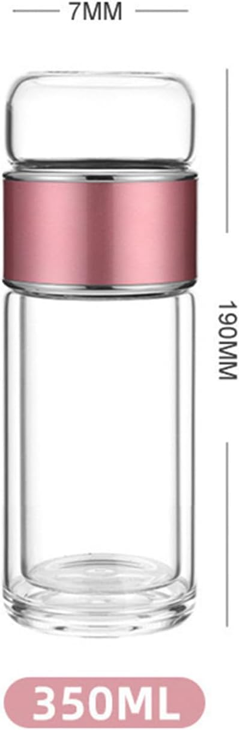 Glass Tea Infuser Bottle,Tea Cup with Infuser,Infusifie Tea Infuser,Joufsonan Infusible Tea Maker,Double-Wall Glass Tea Infuser,Infuser Water Bottle,Tea Tumbler with Infuser,Loose Leaf Tea Steeper image number 1