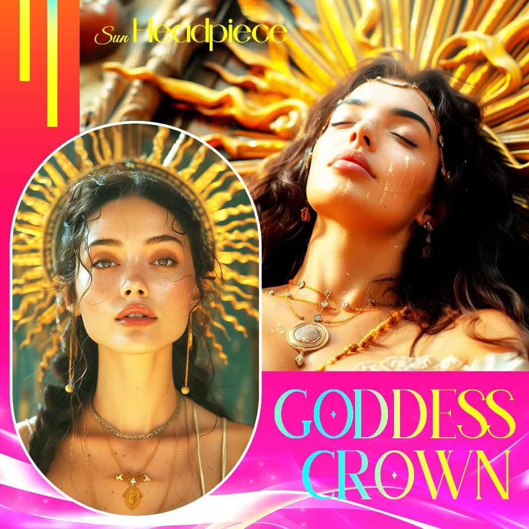 Fashband Mary Halo Crown Headband Spiked Sunburst Crown Goddess Headwear Cosplay Halloween Party Hair Accessories for Women image number 2