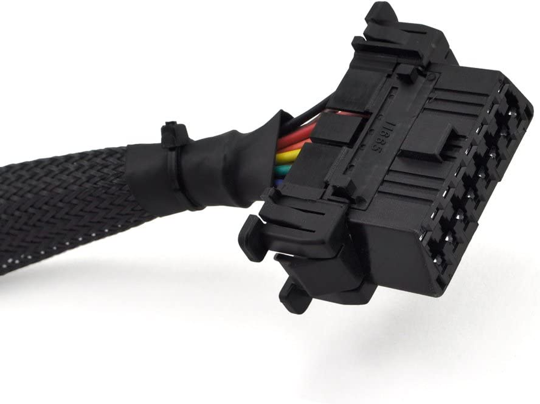 Ikkegol 30Cm 16 Pin OBD2 OBDII J1962 Y Cable Cord Splitter Extension 1X Male to 2X Female Braid Connctor 12" image number 2