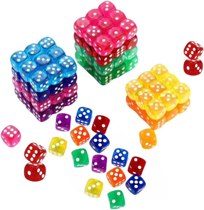 50 PCS 14Mm Dice Set, 6-Sided Colorful Dice Chessboard, Math Learning, Dice Classroom, Party Gift image number 1