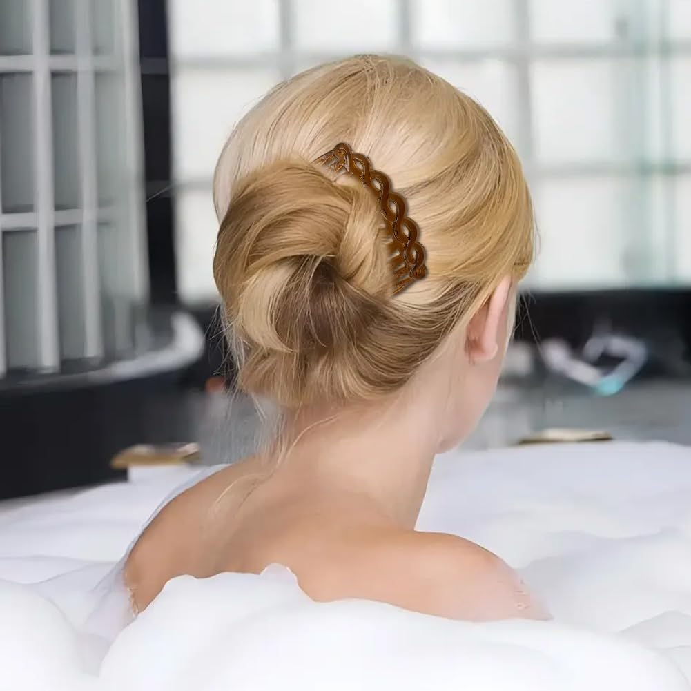 Pack of 12 Hair Combs for Clip-In French Resin Insertion Combs Multiple Teeth Comb for French Twist Bun and Everyday Styling Anti-Static Hair Comb for Women Girls image number 4