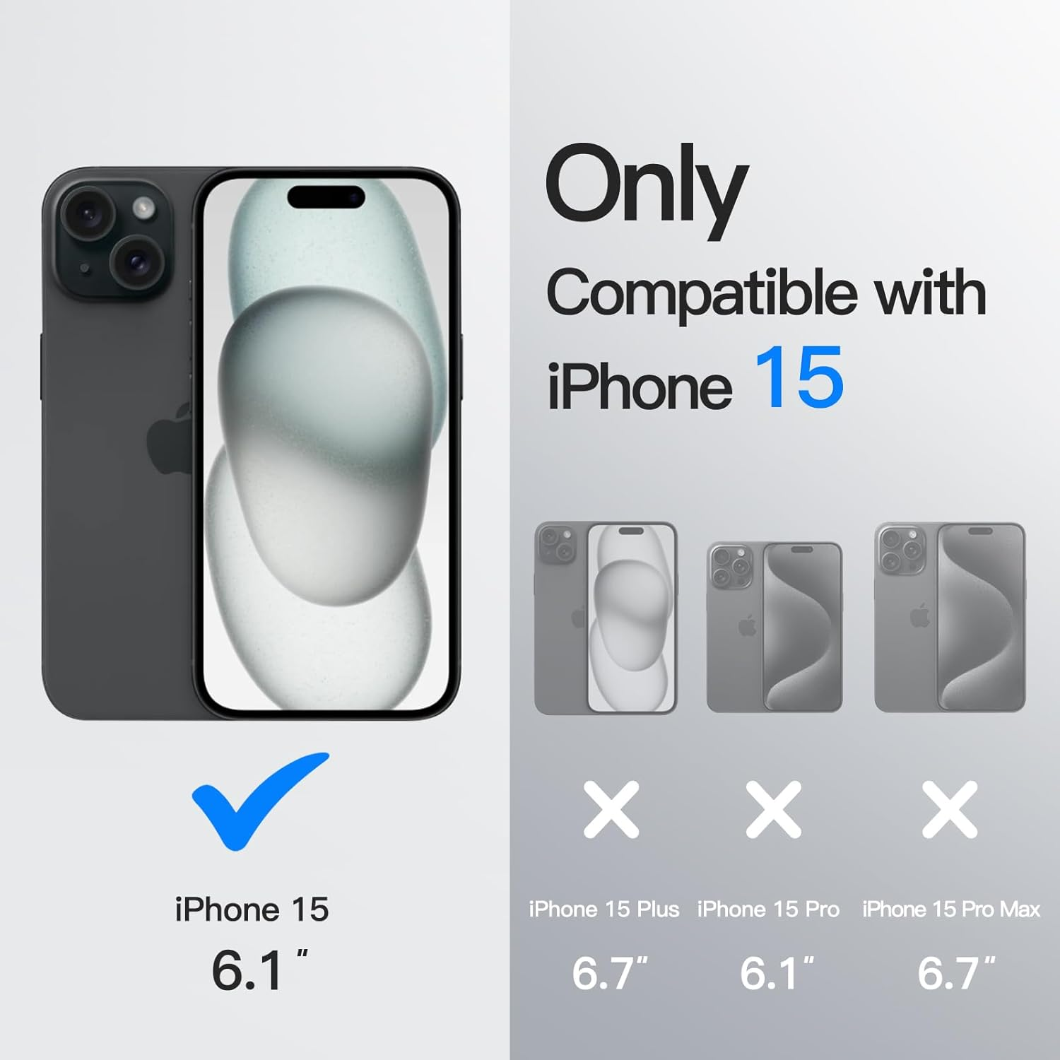 Jetech 360 Degree Rotatable Ring Case for Iphone 15 6.1-Inch Compatible with Magsafe, Slim Shockproof Phone Cover with Stand & Ring Holder (Black) - Black image number 1