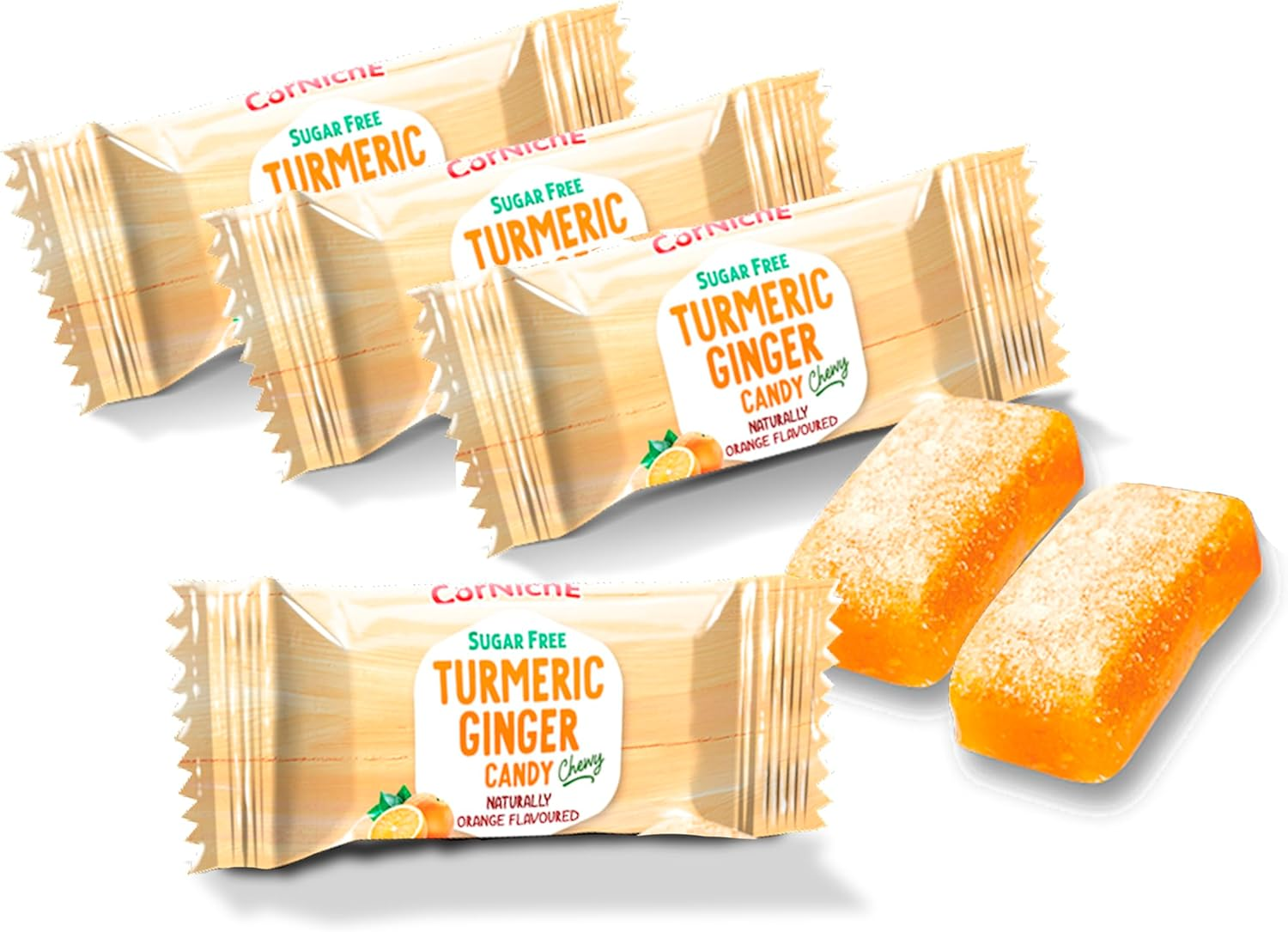 Corniche Sugar Free Ginger Turmeric Candy Orange G/F 100G image number 3