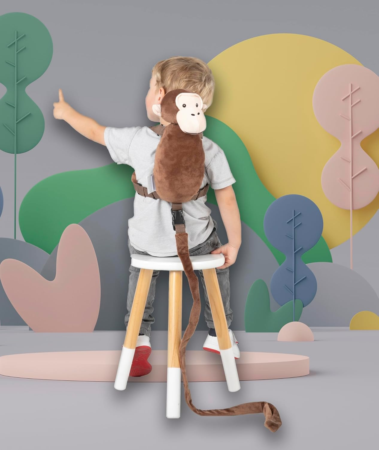 Playette 2-In-1 Child Toddler Harness Buddy - Toddler Leash and Backpack - Monkey image number 2