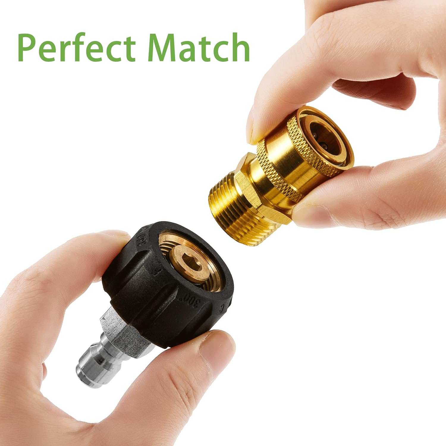 Pressure Washer Adapter Sets, M22 14Mm to 1/4'' Quick Connect Fittings Kits, Quick Connect Gun to Hose (2 X 2, 2 Pack) image number 3