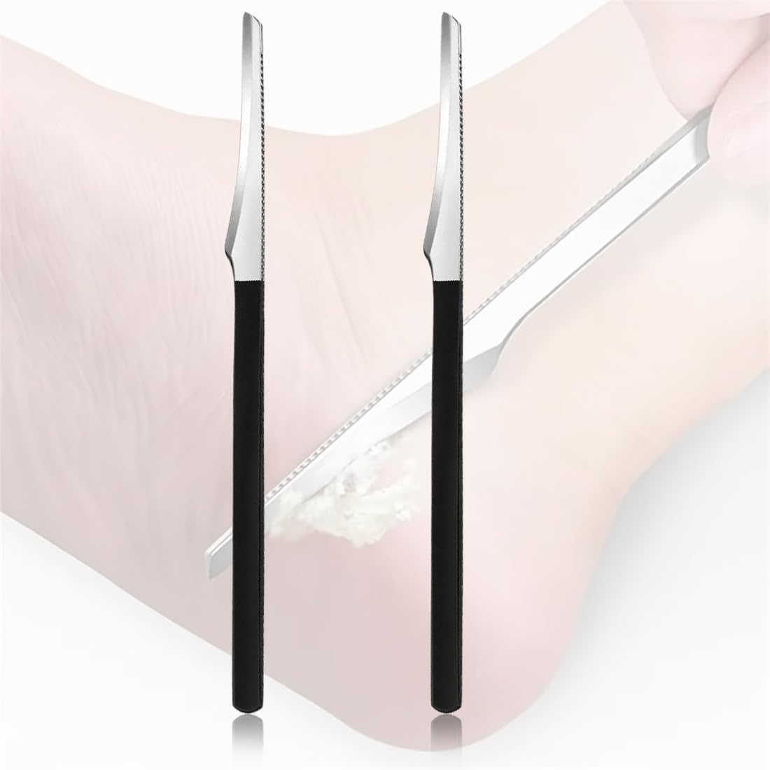WKRTDY Pedicure Knife Set - 2 Professional Foot Files & Razors for Callus Removal on Hand & Foot, Foot Scraper for Hard Skin on Heel & Sole - Perfect Foot Care with Callus Planer image number 3