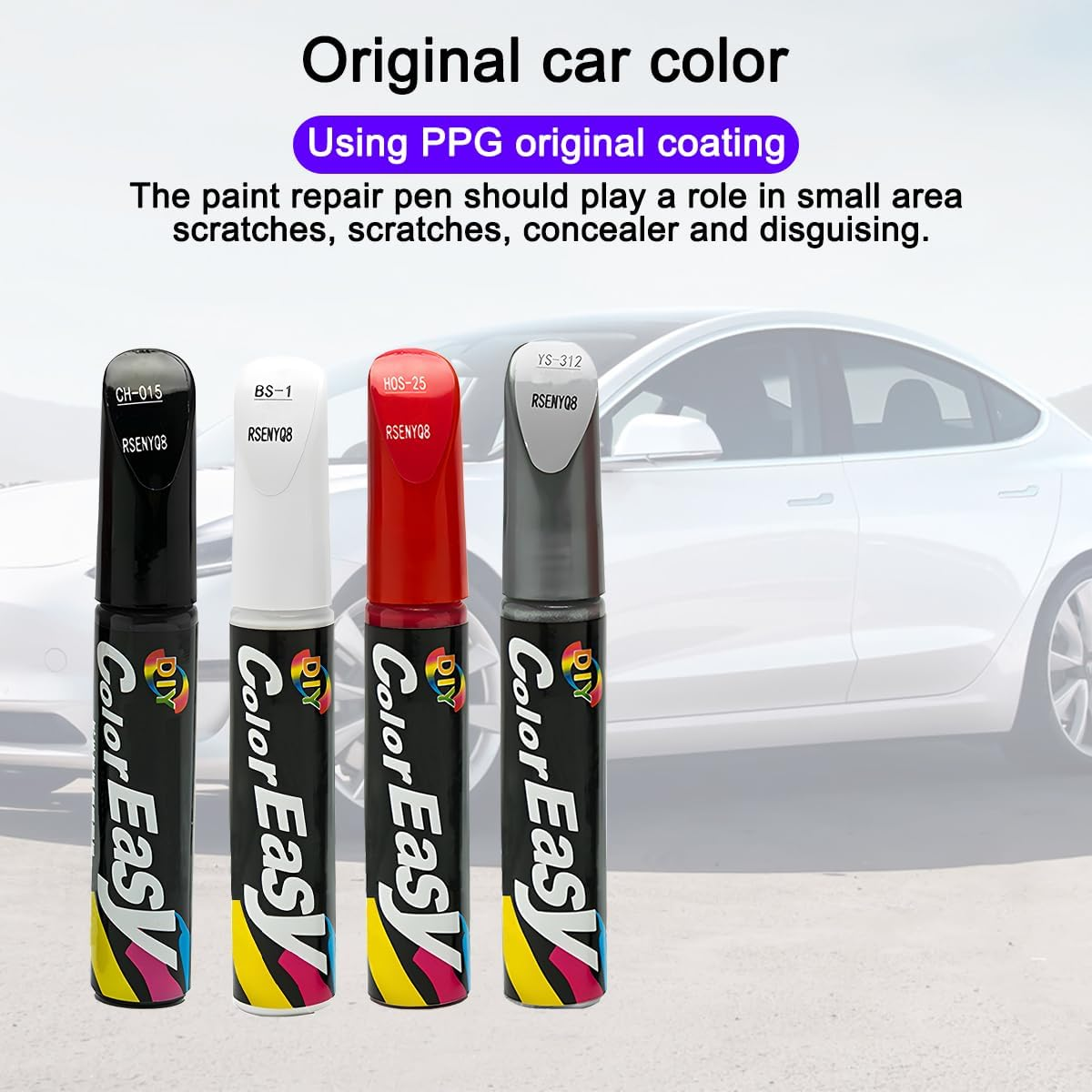 2Pack Touch up Paint for Cars, Quick and Easy Vehicle Scratch Repair Paint Fill Pen, Effective Automotive Rim Scratch Removing Gloss Accessories, Universal for SUV, Truck, Rv（Black） image number 2