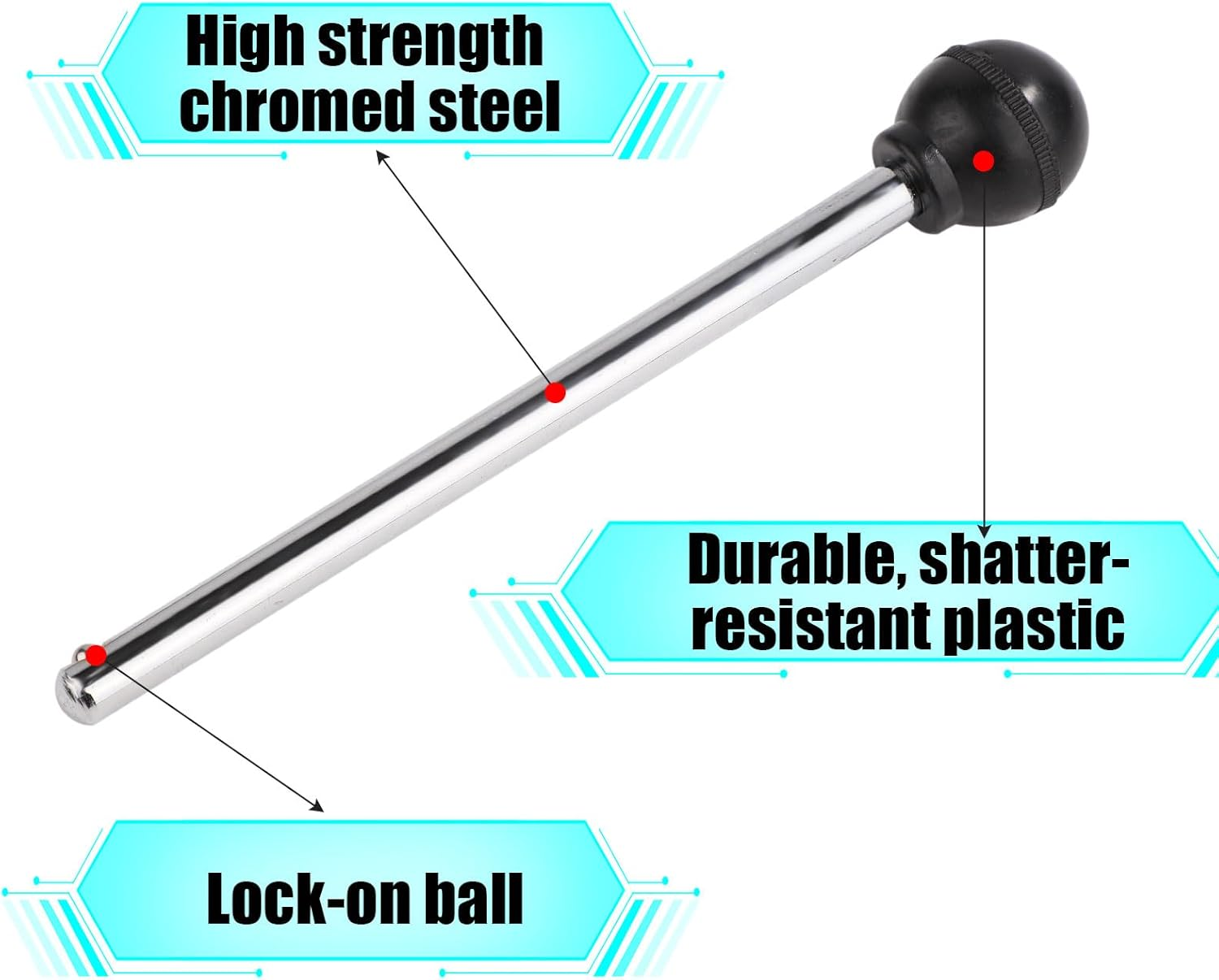 2Pcs Weight Stack Pin, 3/8In Diameter 4.4In Locking Space round Durable Heavy Duty Weight Machine Pin Gym Pin Exercise Machine Accessories for Commercial Gym Family(Black, Silver) image number 4