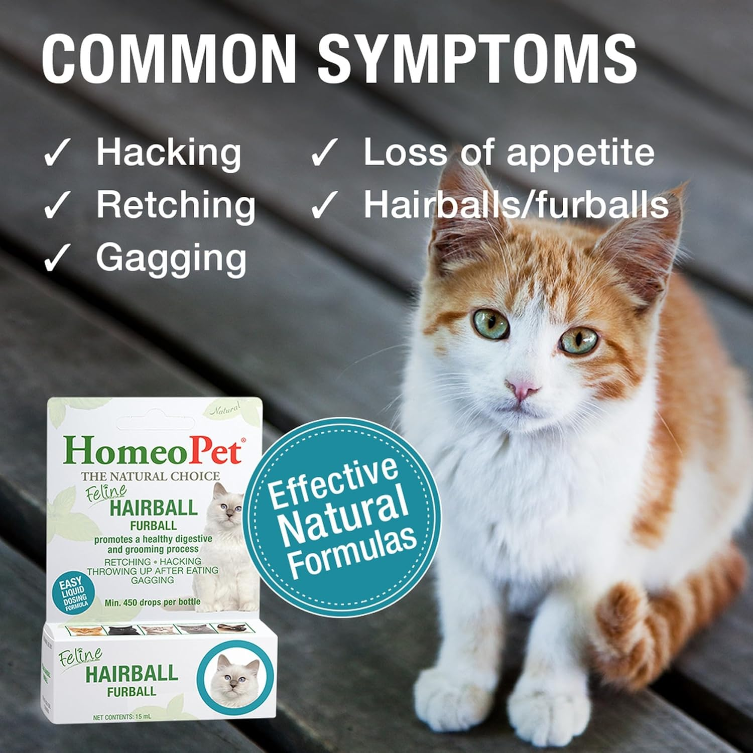 Homeopet Feline Furball Hairball Drops 15Ml | Natural Hairball Support for Cats & Kittens | Helps Ease Hacking, Retching & Digestive Discomfort | Homeopathic Liquid Drops | All Ages & Breeds image number 4
