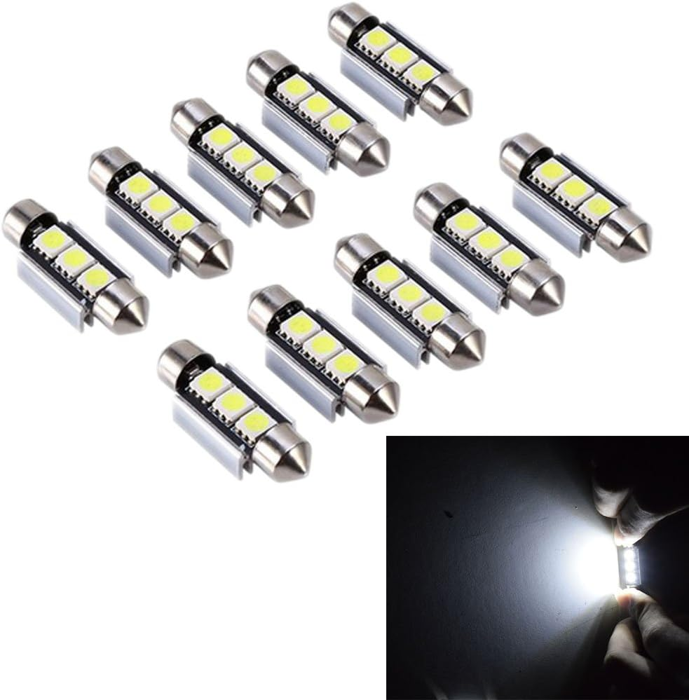 Polarlander 10Pcs 2SMD Canbus 36Mm 5050 LED C5W Led Dome Lights License Plate Lights Sourcing Reading Bulbs Roof Lamp image number 2