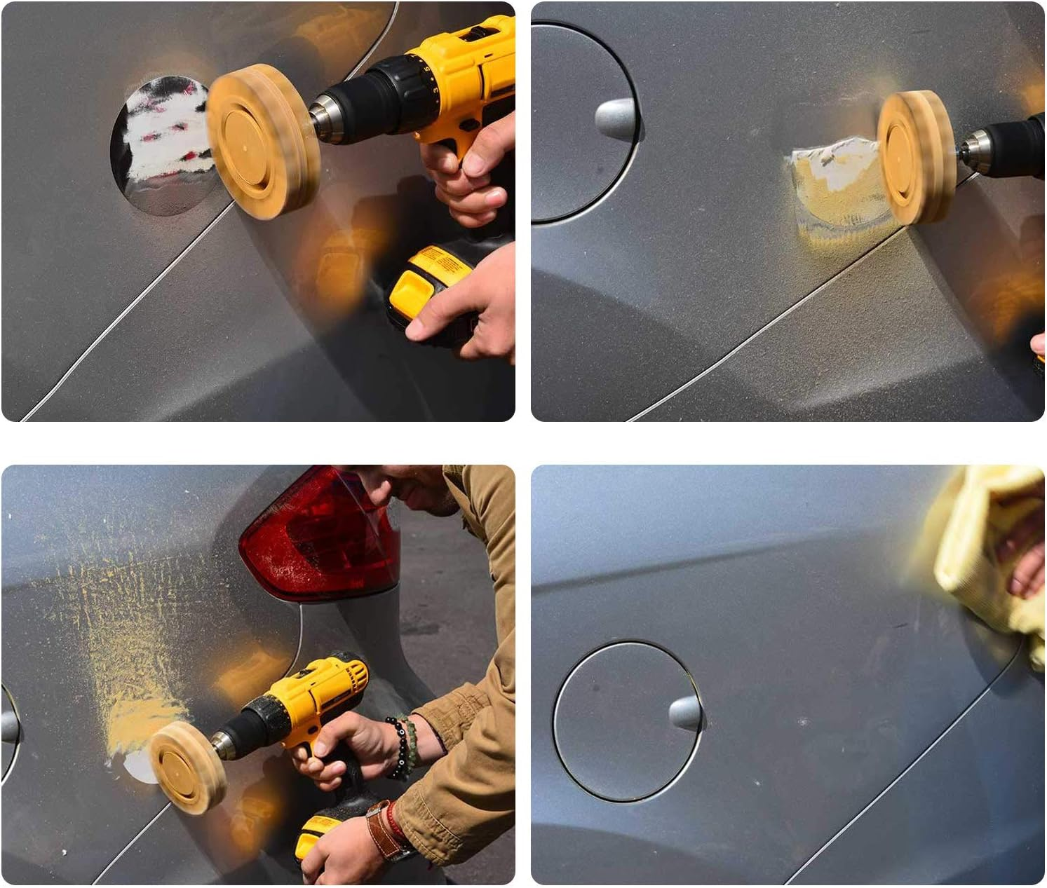 Aconnet Decal Remover Eraser Wheel 4 Inch Rubber Eraser Wheel Sticker Adhesive Remover with Drill Adapter Sticker Remover Tool for Removing Pinstripe, Vinyl Decal, Graphics from Cars, Boats（1 Pack） image number 1