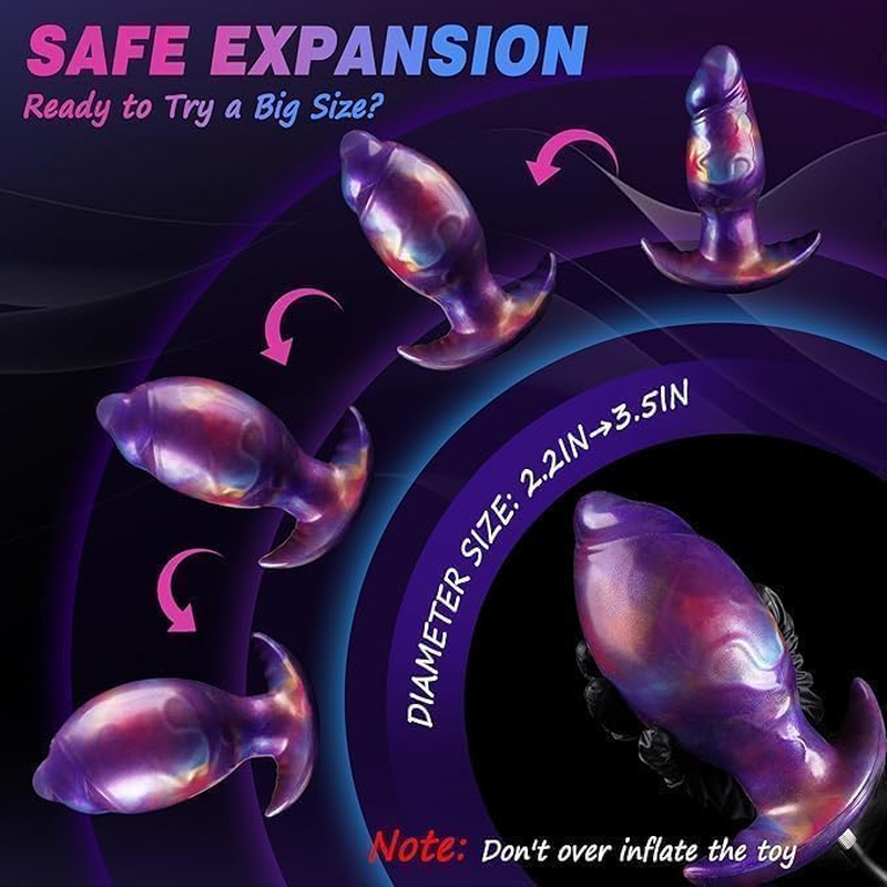 7.1 Inches Inflatable Butt Plug, Large Anal Plug, Huge Inflating Dildo Pump, Prostate Massager, Knot Dildo Gay Sex Toys, Adult Toys for Men Women image number 4