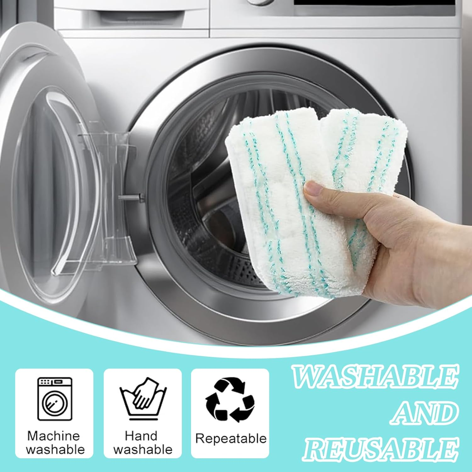 Pack of 3 Window Wiper Replacement Cover Microfibre Replacement Cover Streak-Free Window Cleaning Replacement Mop Cloth Cover Wide for Window Wiper Window & Frame Cleaner L 33 Cm X 6.5 Cm image number 4