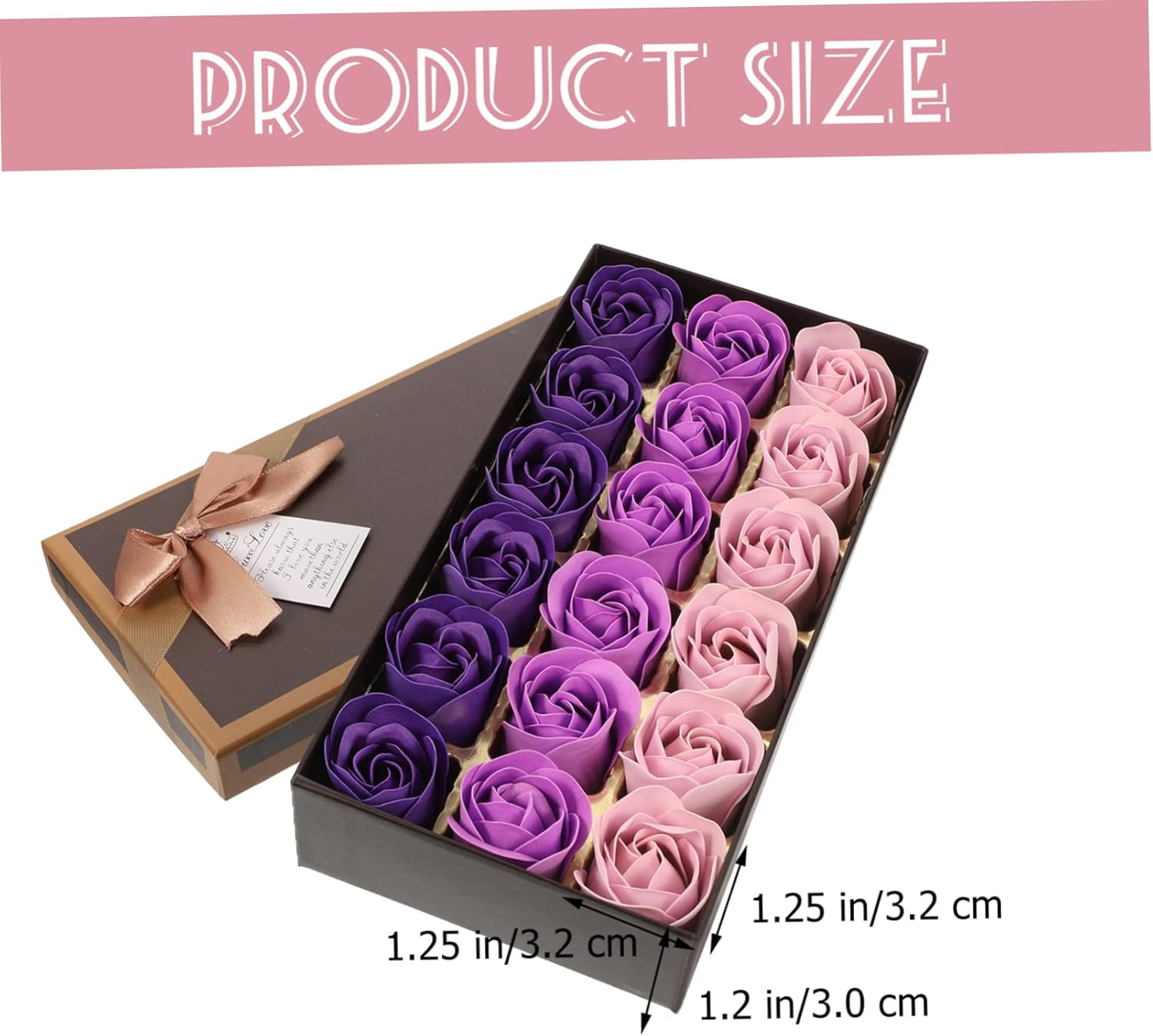 Healvian Simulated Rose Soap Flower Box Box Preserved Rose Soap Bar Adornments Home Decorations for Bathroom Desk - Red image number 6